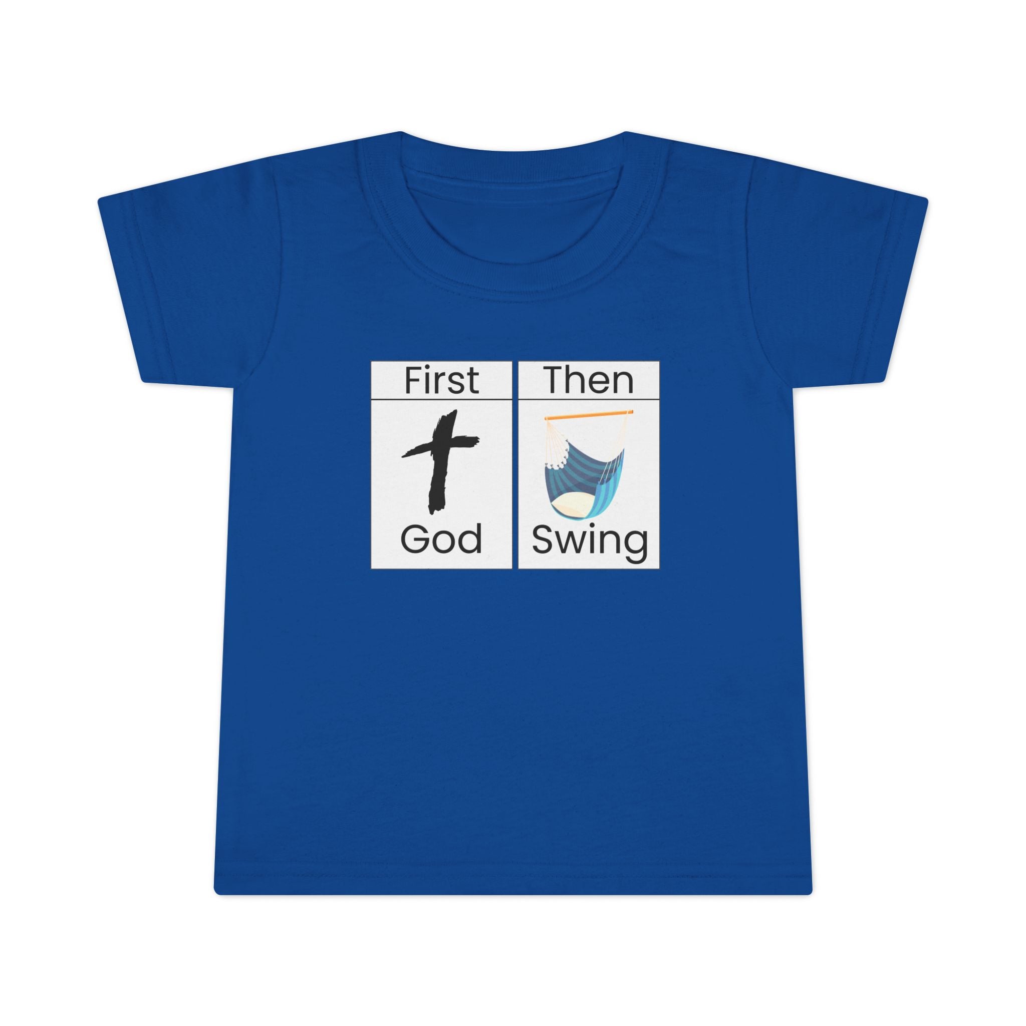 Toddler T-Shirt "First God Then Swing" - Christian Baby Tee