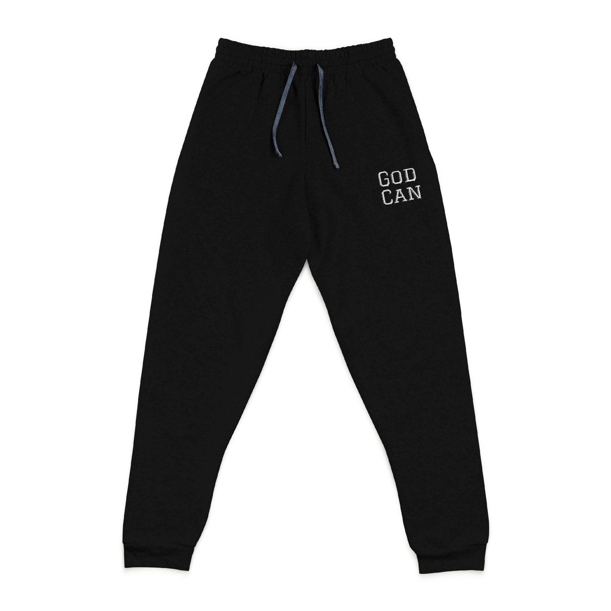 God Can Embroidered Joggers — Inspirational Comfort Sweatpants