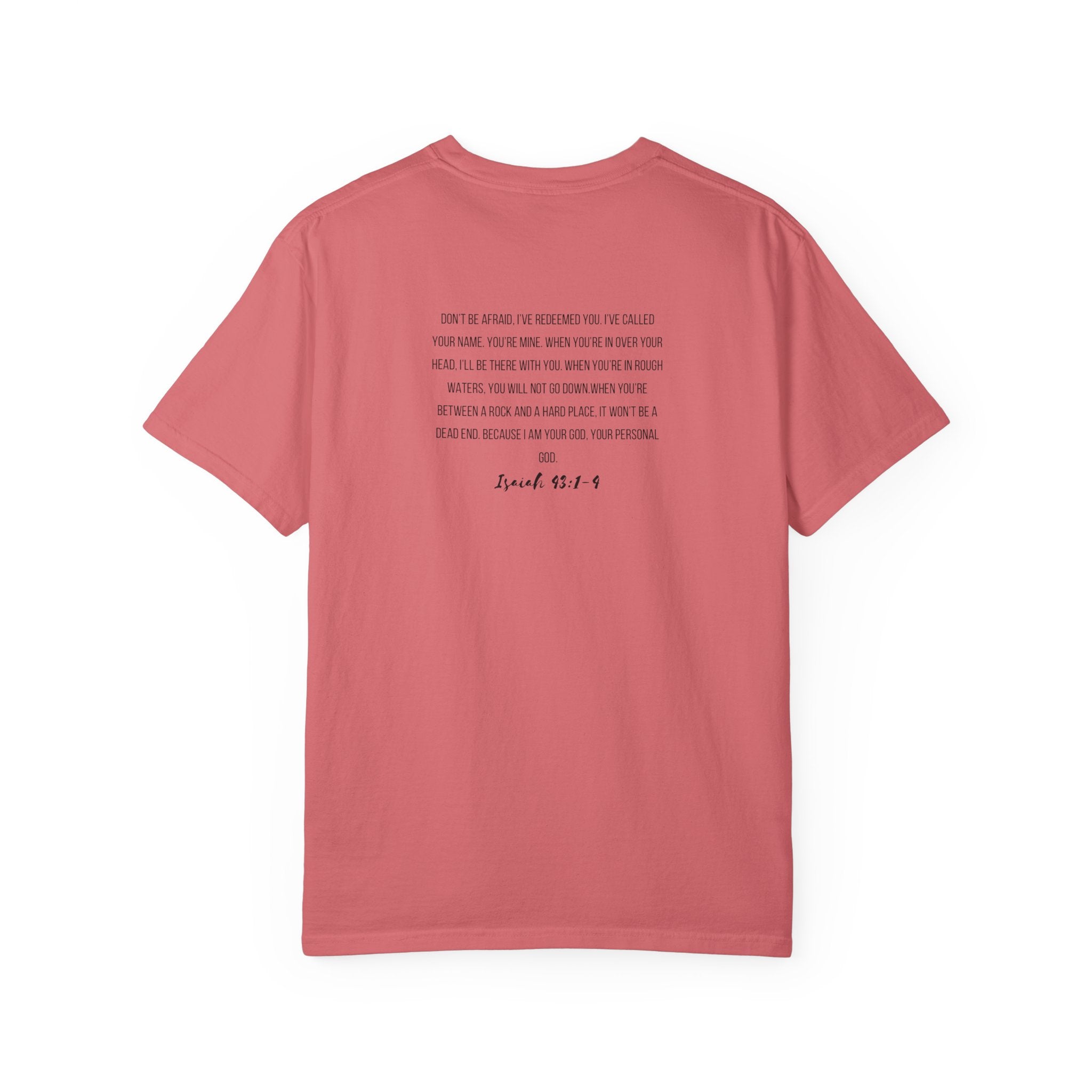 I Am His T-Shirt — Minimal Christian Scripture Tee (Isaiah 41:10 Back)