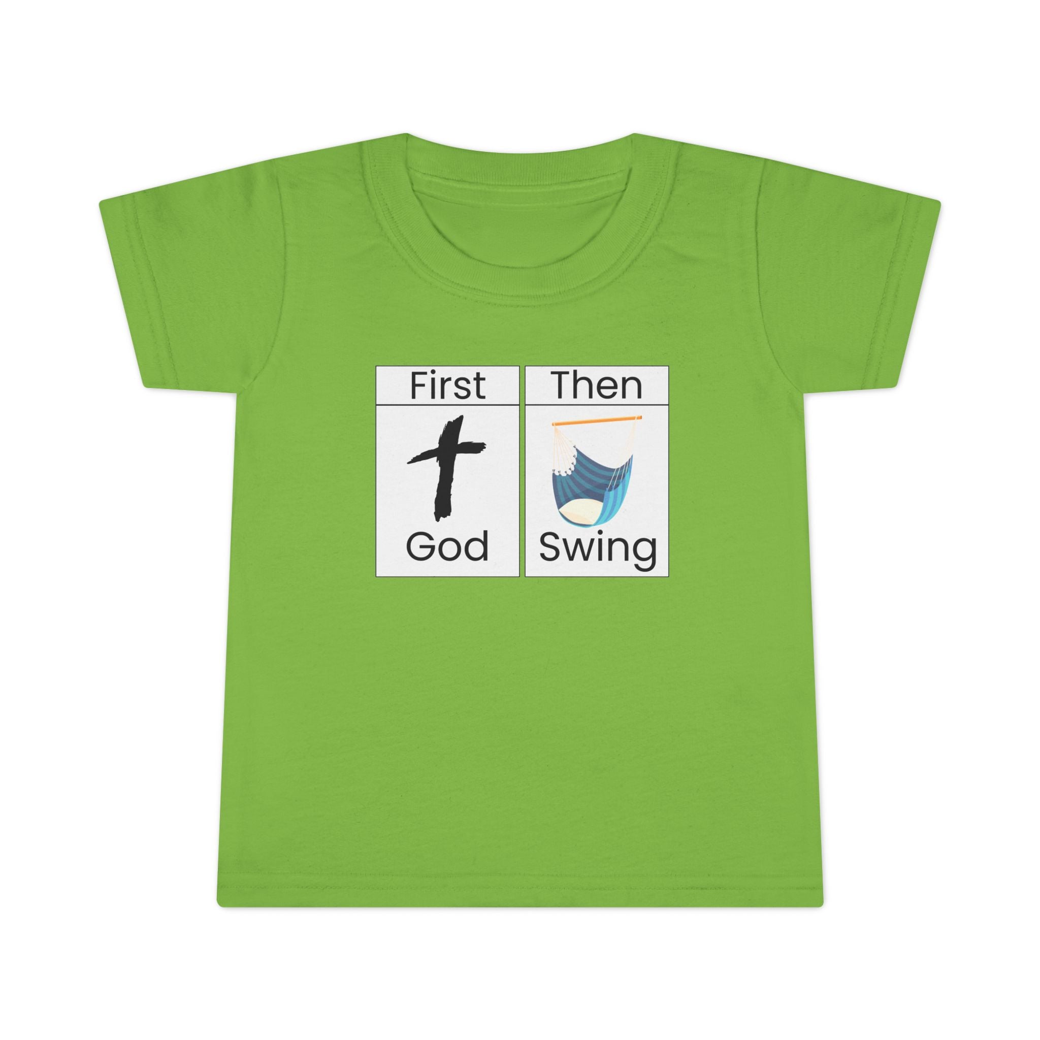 Toddler T-Shirt "First God Then Swing" - Christian Baby Tee