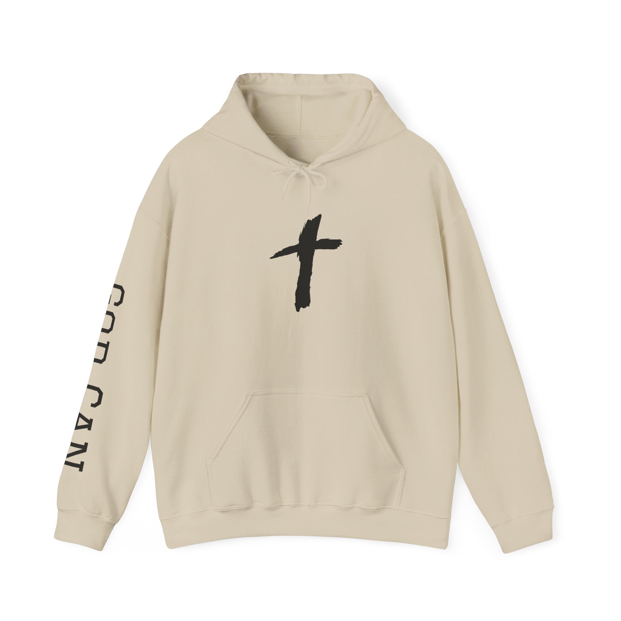 Faith Cross Hoodie — "God Can" Inspirational Christian Pullover