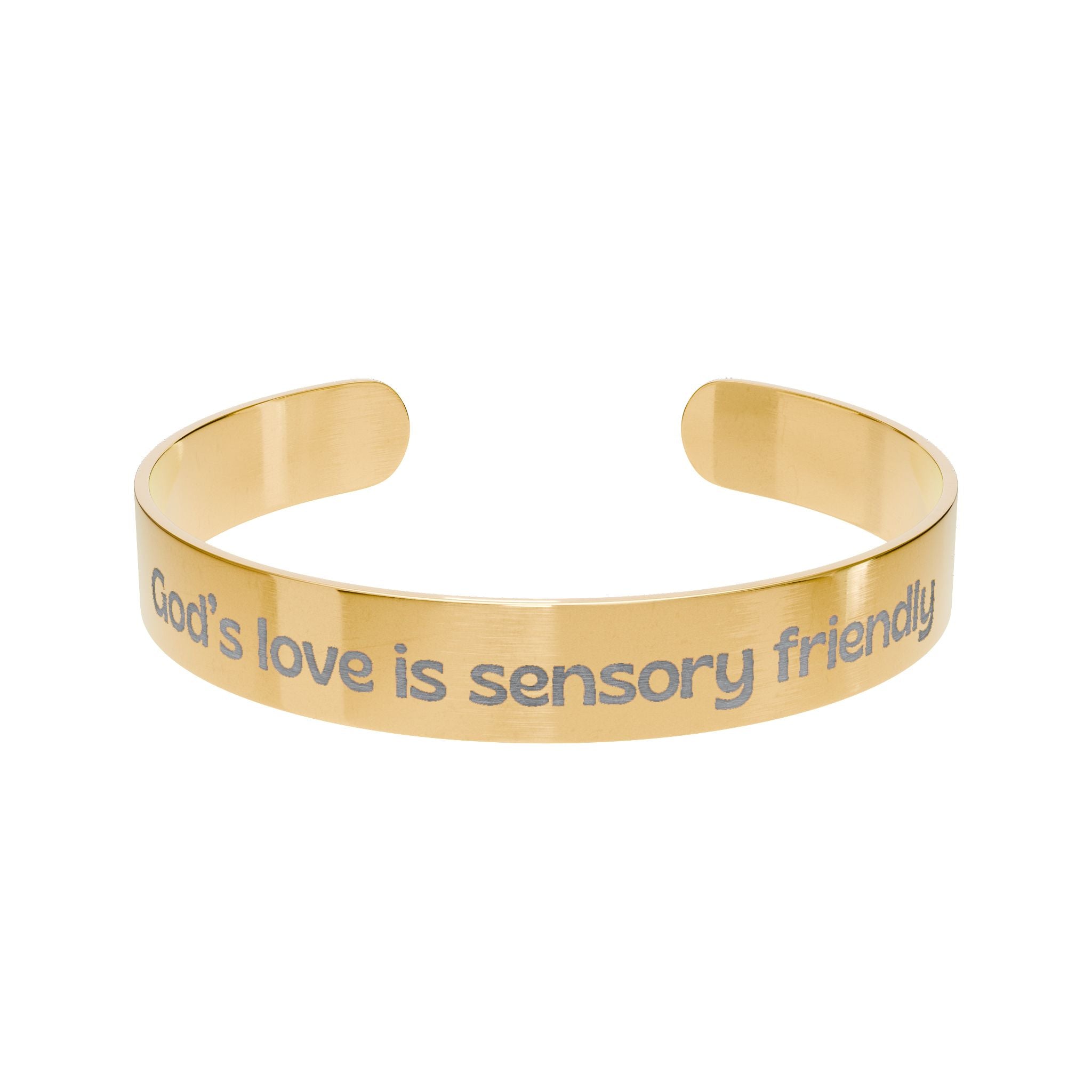 Sensory Friendly Cuff Bracelet — Engraved 'Love Is Sensory Friendly' Jewelry
