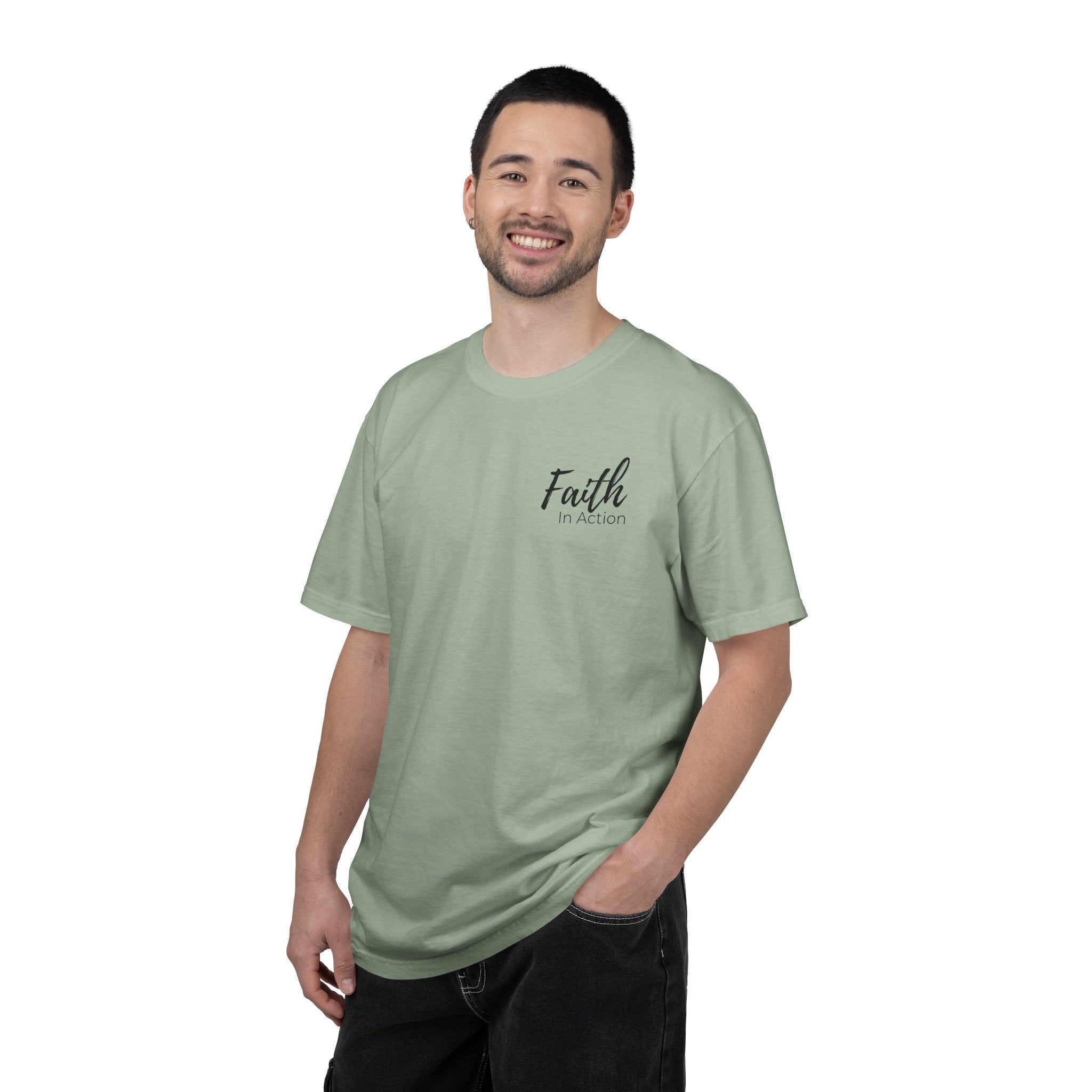 Faith in Action T-Shirt — "Discipleship Without Barriers" Christian Tee