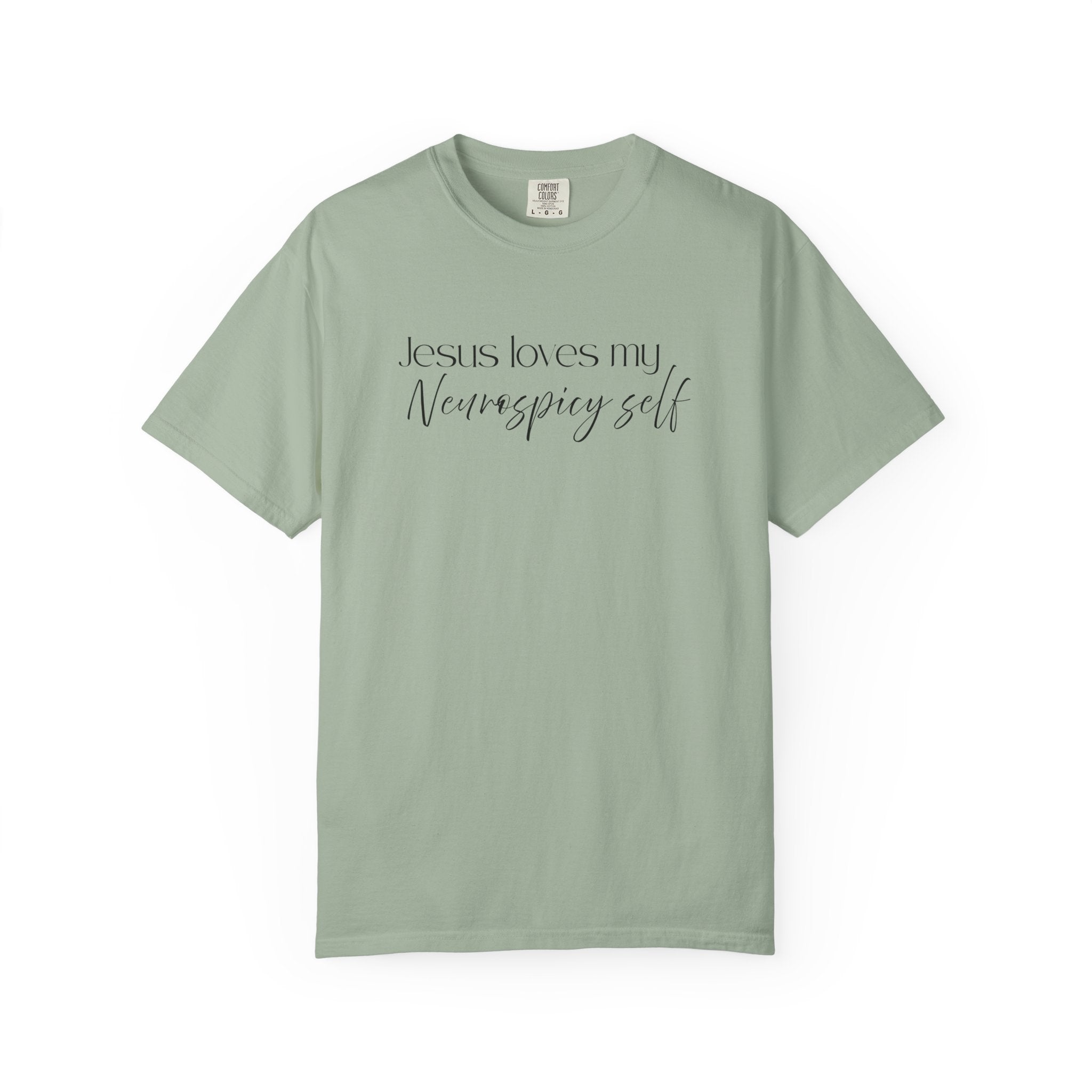Faith T-Shirt — "Jesus Loves My Neurospicy Self" Christian Graphic Tee