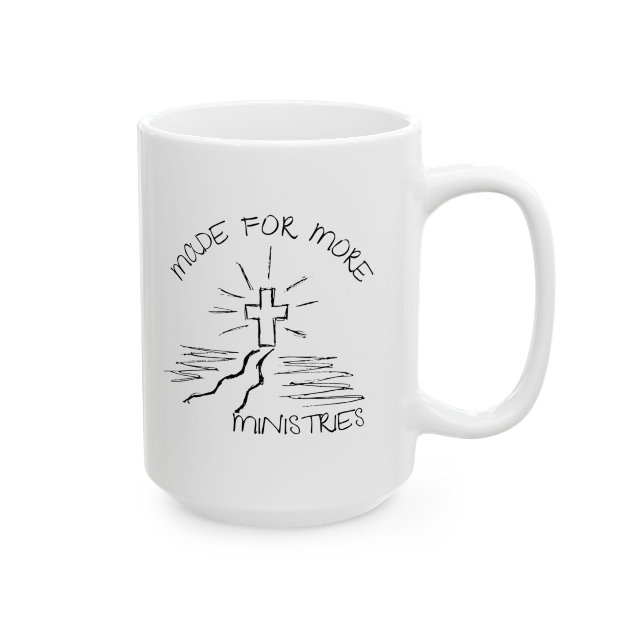 Coffee Mug — 'More Pancakes, Less Problems' Hand-Drawn Breakfast Mug (11oz & 15oz)