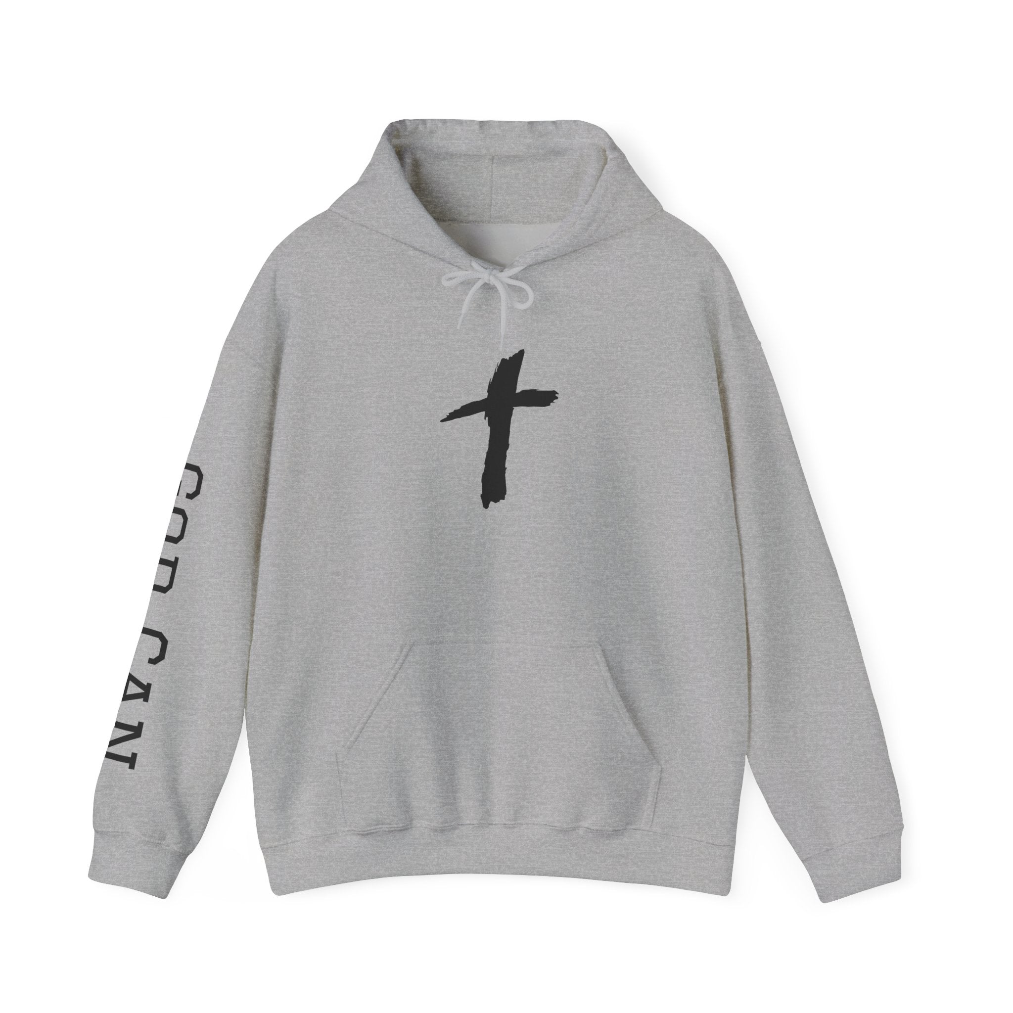 Faith Cross Hoodie — "God Can" Inspirational Christian Pullover