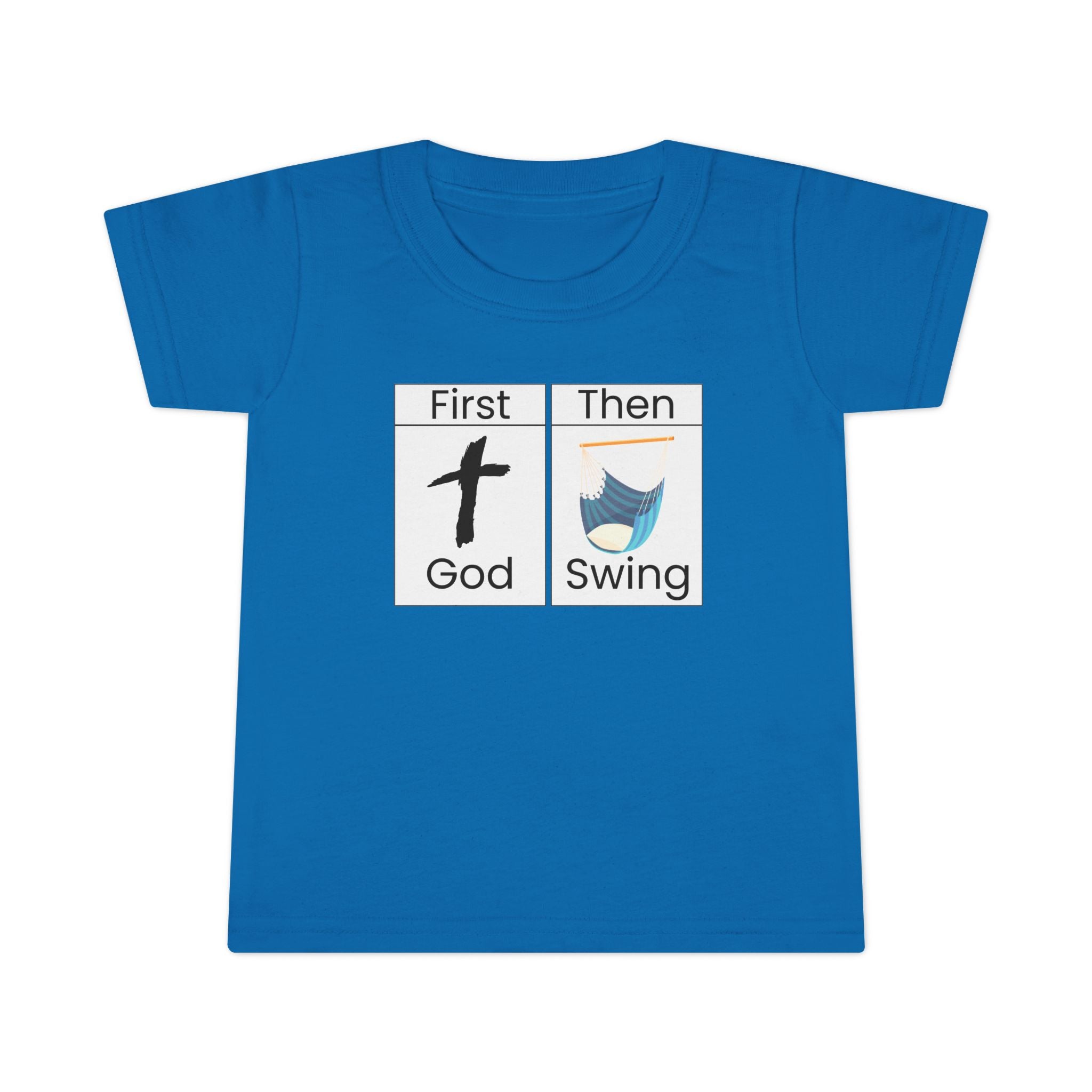 Toddler T-Shirt "First God Then Swing" - Christian Baby Tee