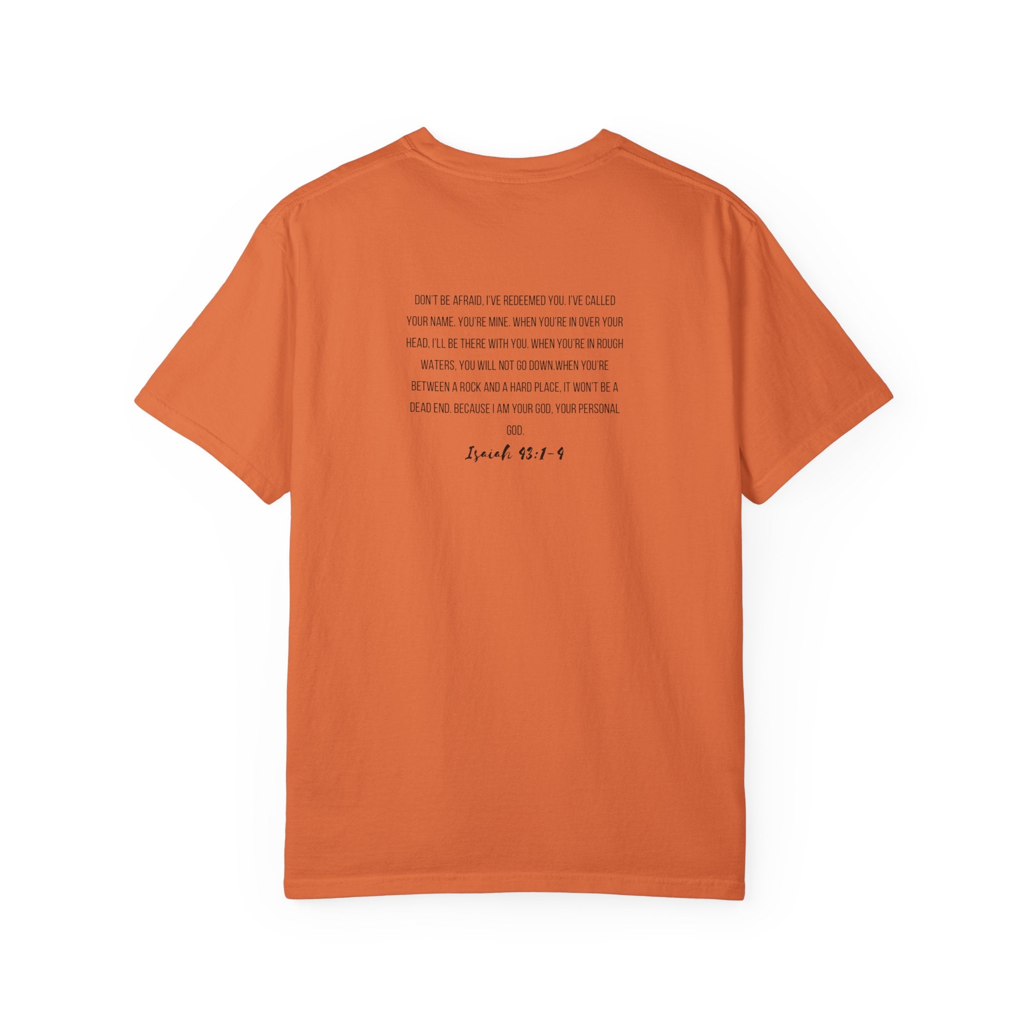 I Am His T-Shirt — Minimal Christian Scripture Tee (Isaiah 41:10 Back)