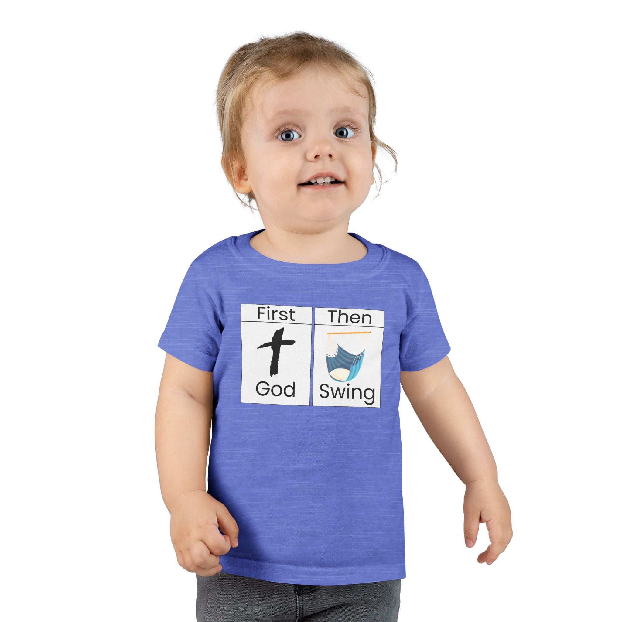 Toddler T-Shirt "First God Then Swing" - Christian Baby Tee