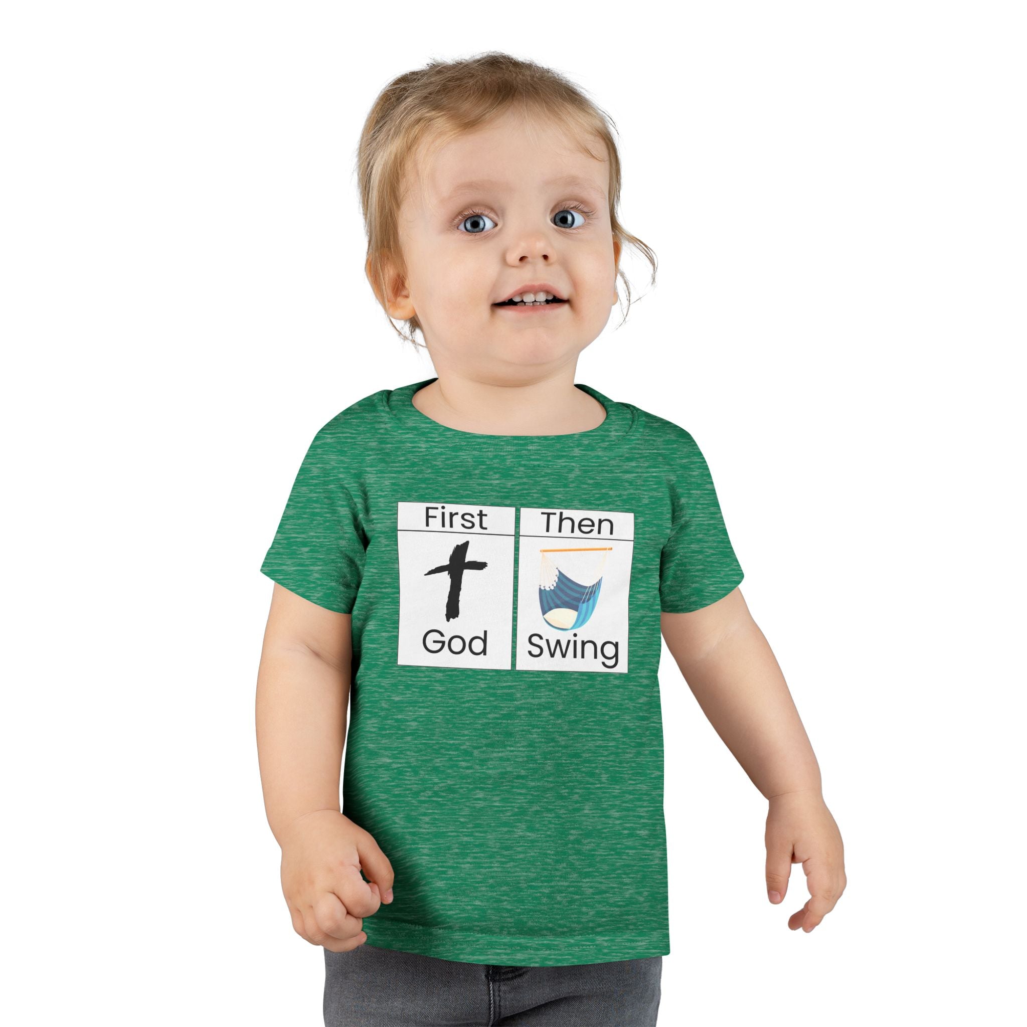 Toddler T-Shirt "First God Then Swing" - Christian Baby Tee
