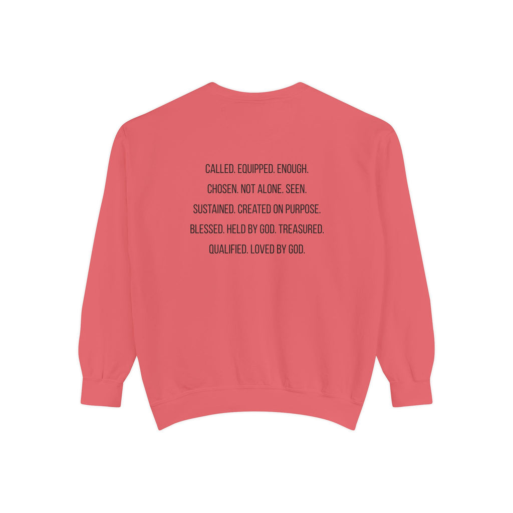 God Says I Am Sweatshirt — Inspirational Christian Message Pullover ("God Says I Am" with Back Scripture Affirmations)