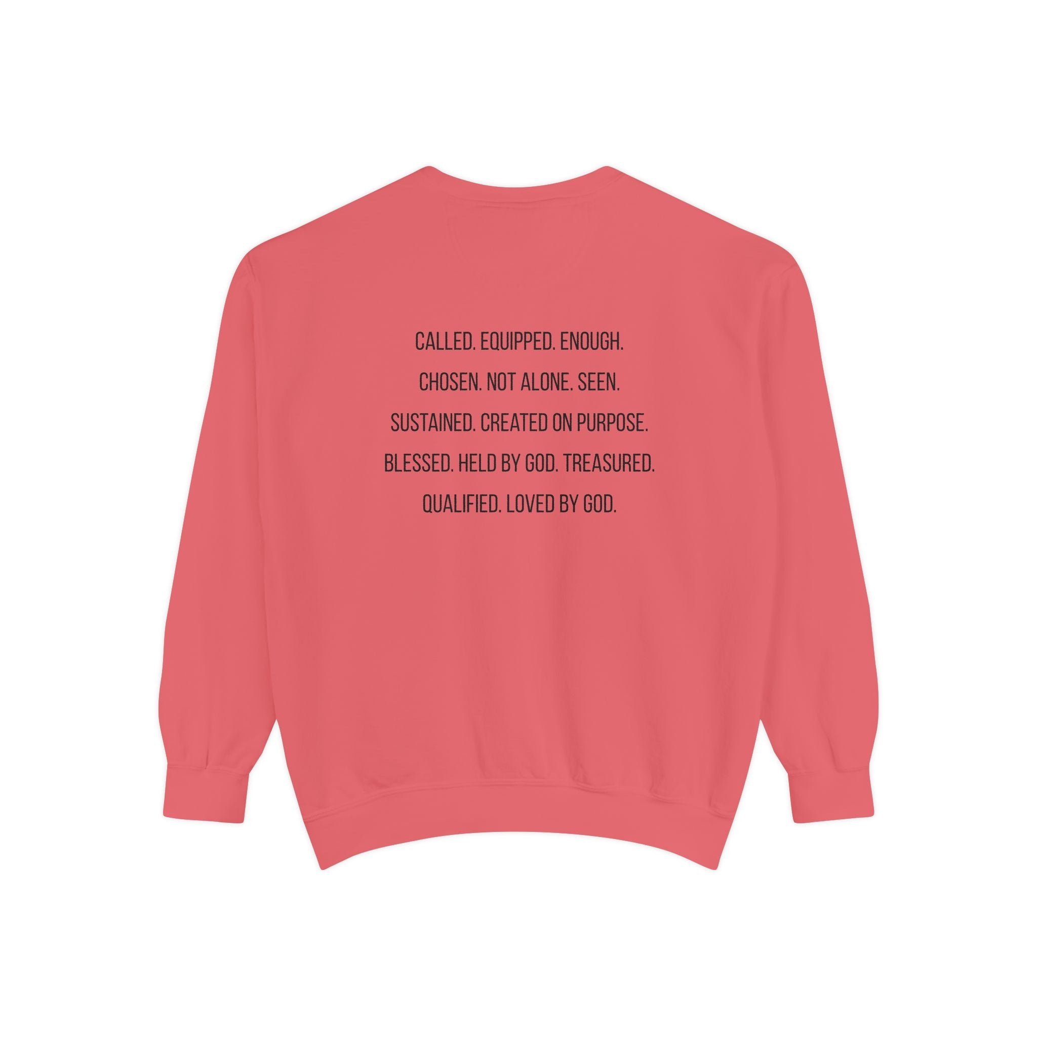 God Says I Am Sweatshirt — Inspirational Christian Message Pullover ("God Says I Am" with Back Scripture Affirmations)
