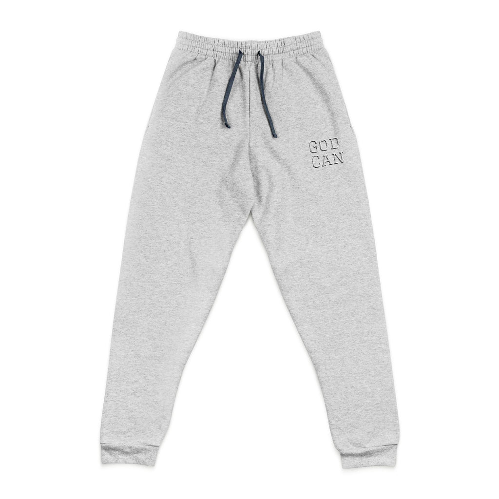 God Can Embroidered Joggers — Inspirational Comfort Sweatpants