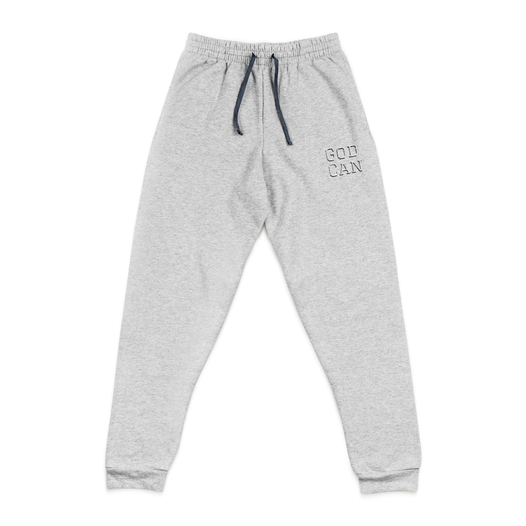 God Can Embroidered Joggers — Inspirational Comfort Sweatpants