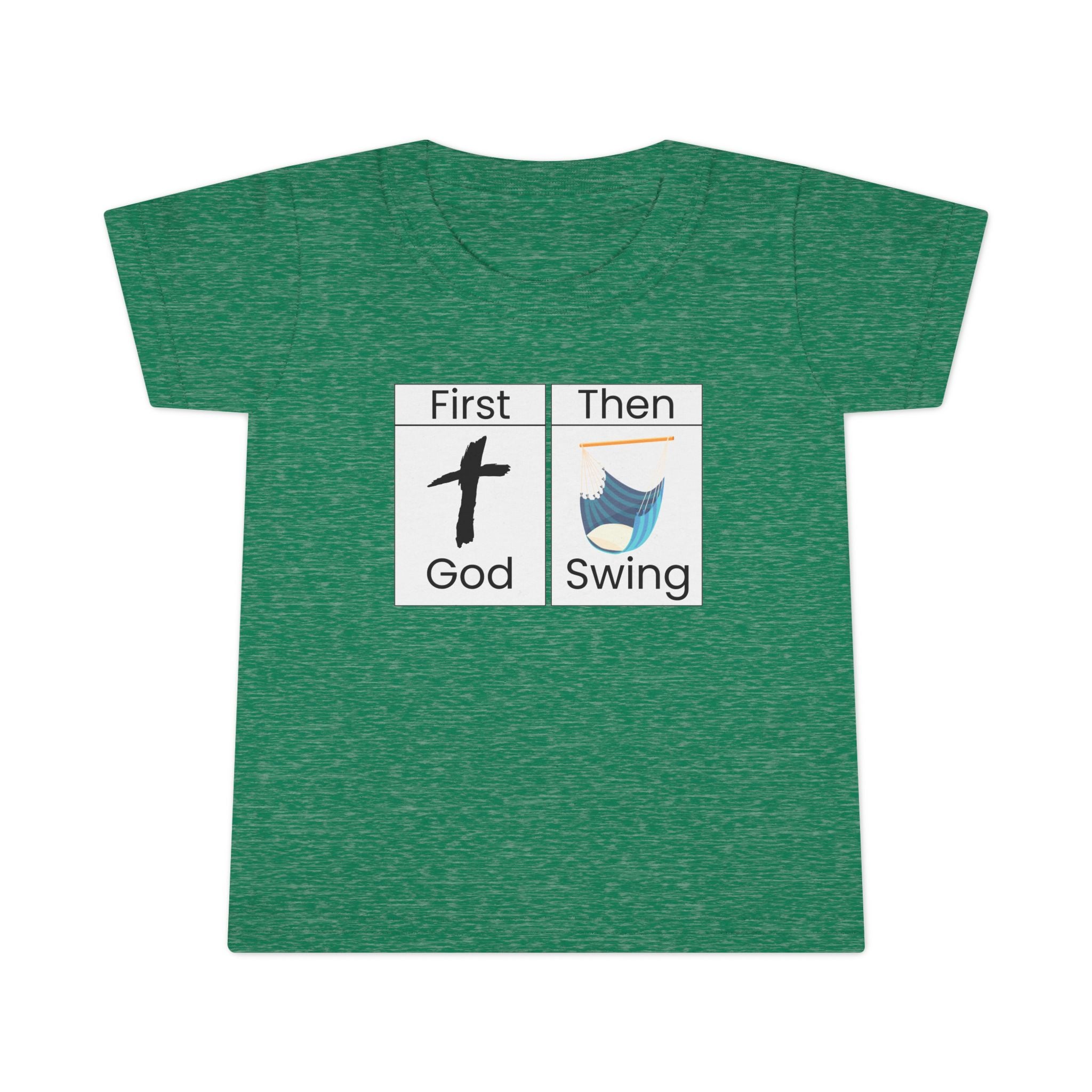 Toddler T-Shirt "First God Then Swing" - Christian Baby Tee