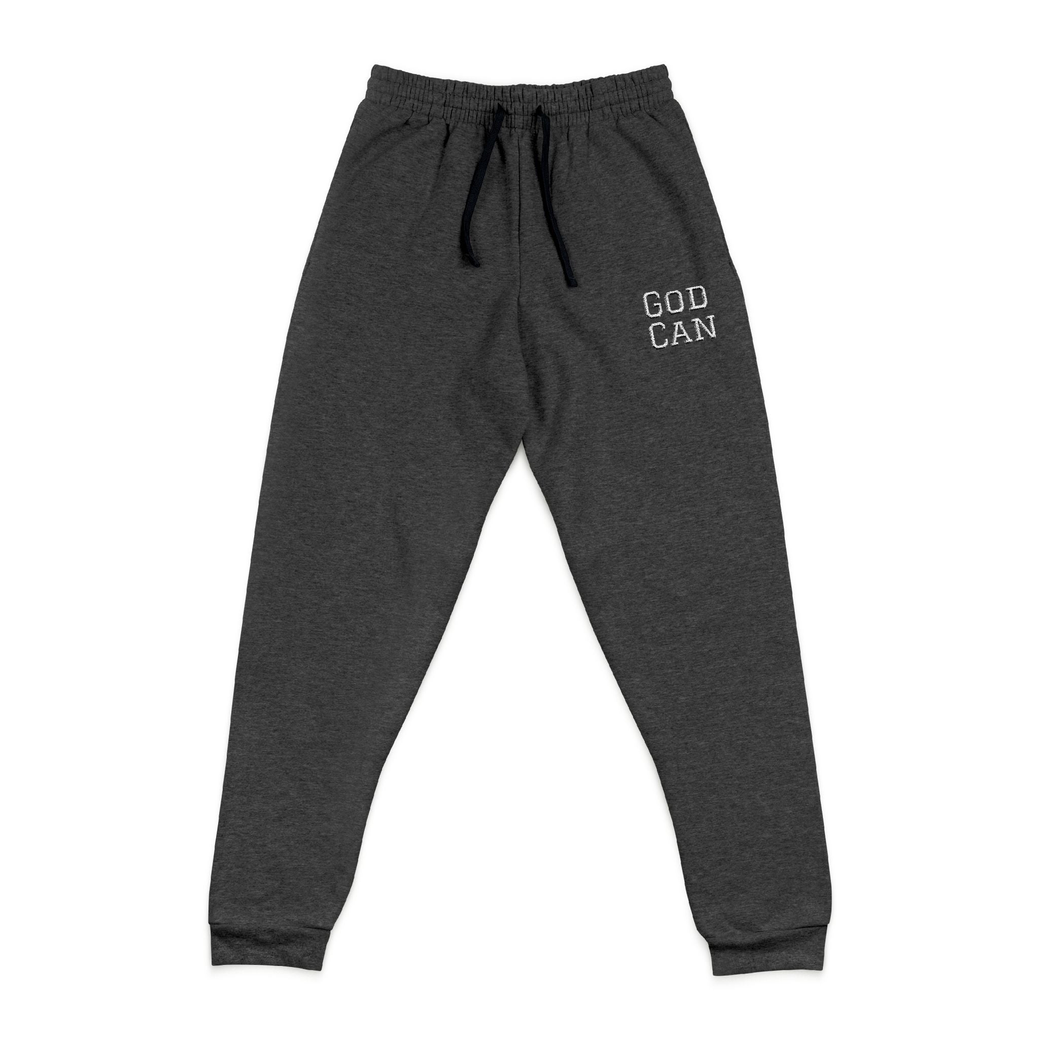 God Can Embroidered Joggers — Inspirational Comfort Sweatpants