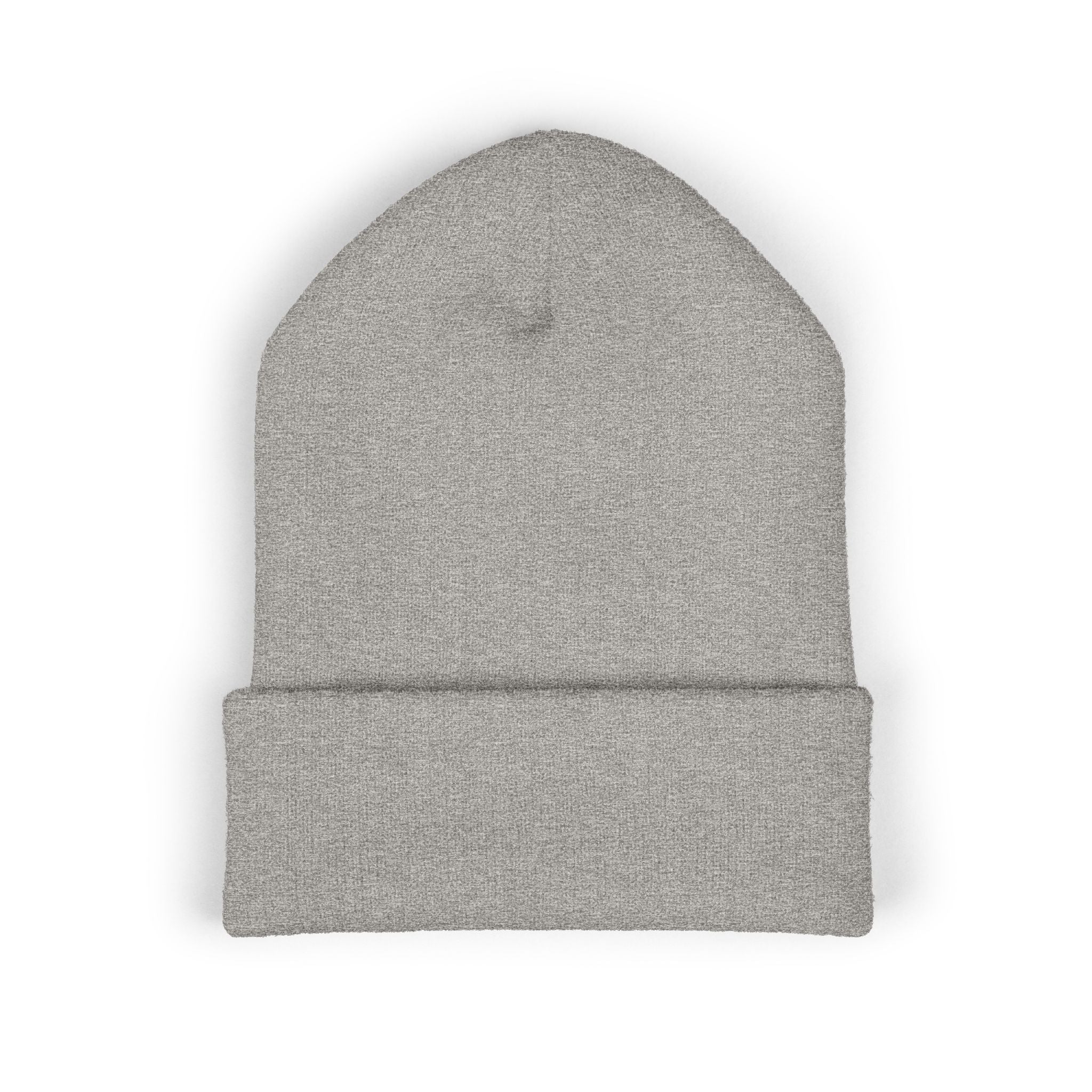 Embroidered Cuffed Beanie — Minimal Speech Bubble Design