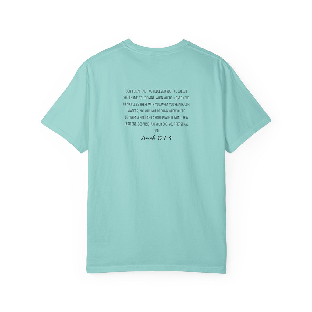 I Am His T-Shirt — Minimal Christian Scripture Tee (Isaiah 41:10 Back)