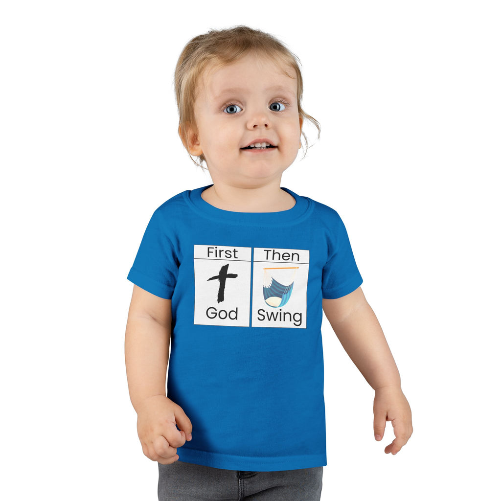 Toddler T-Shirt "First God Then Swing" - Christian Baby Tee