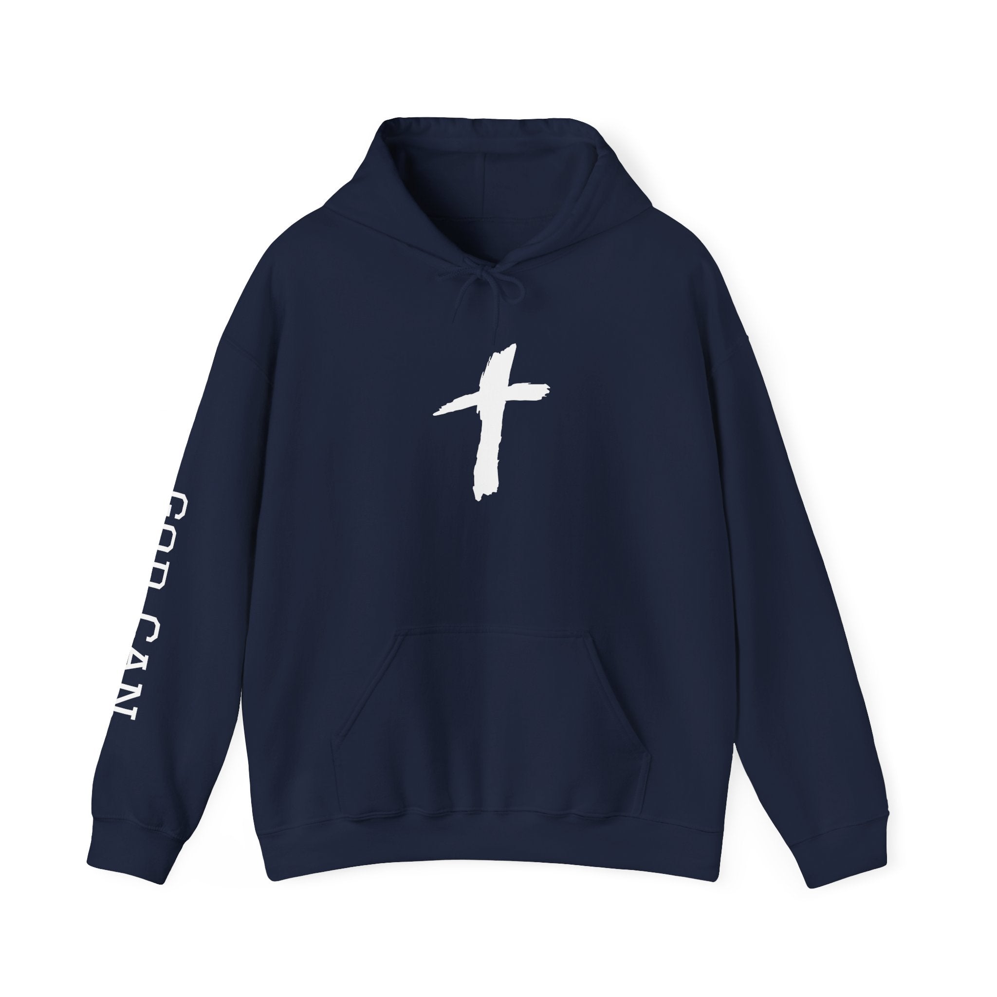 Faith Cross Hoodie — "God Can" Inspirational Christian Pullover