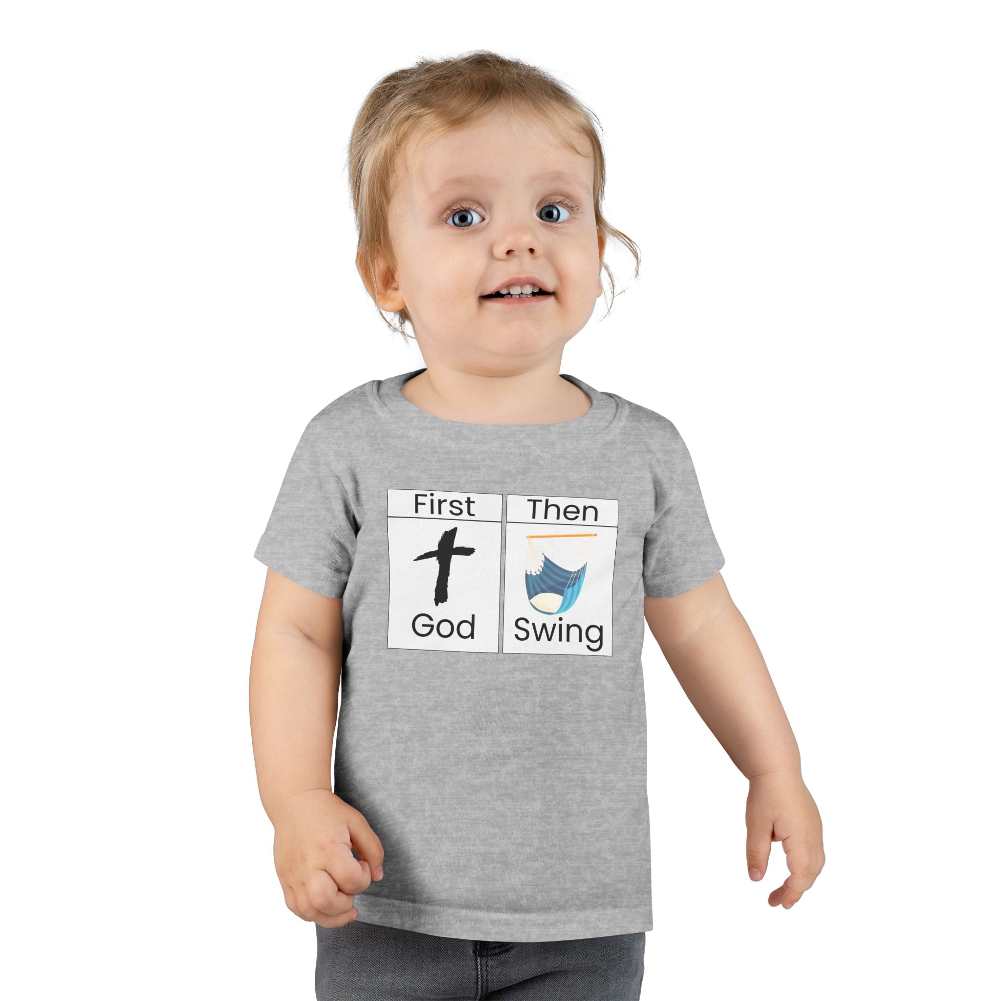 Toddler T-Shirt "First God Then Swing" - Christian Baby Tee