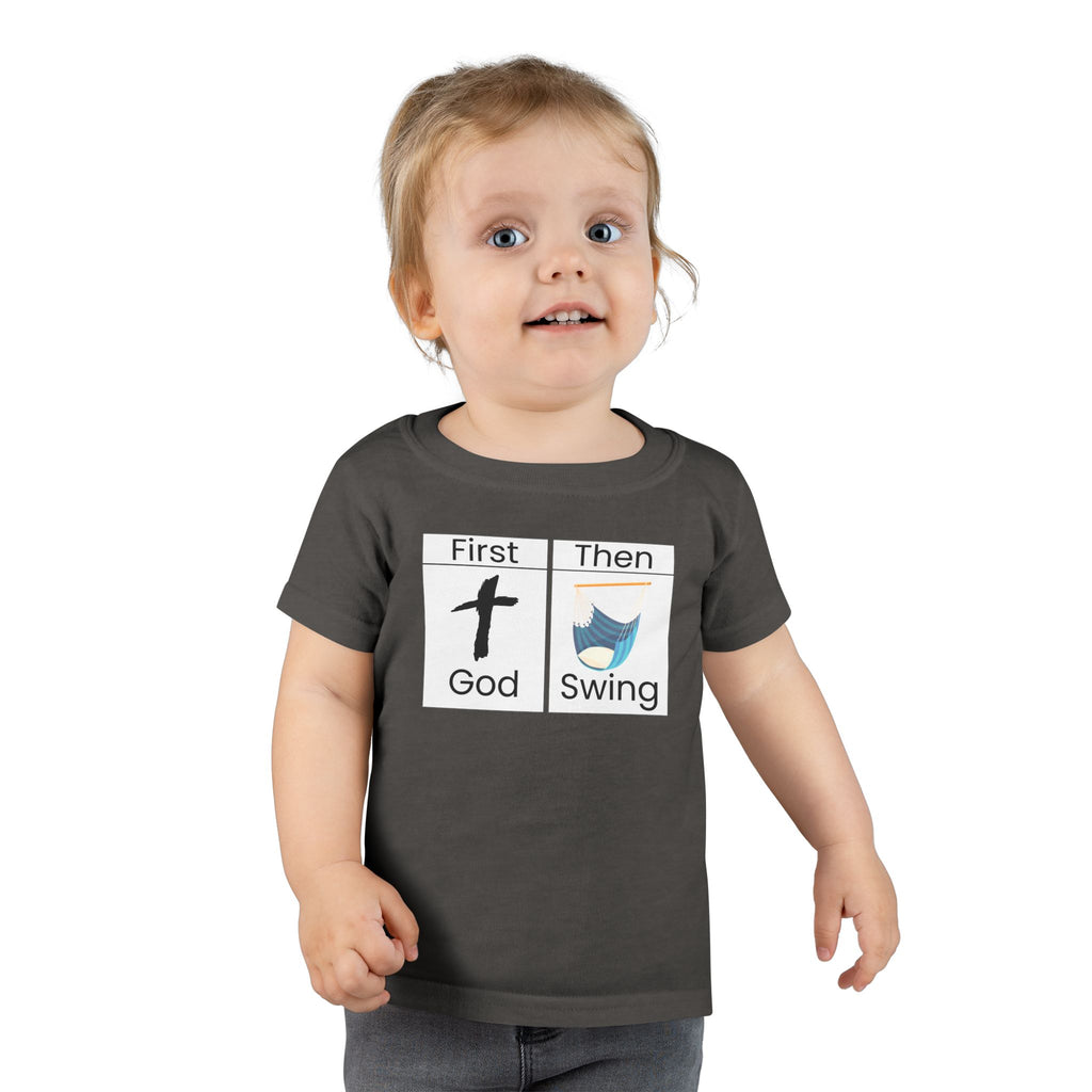 Toddler T-Shirt "First God Then Swing" - Christian Baby Tee