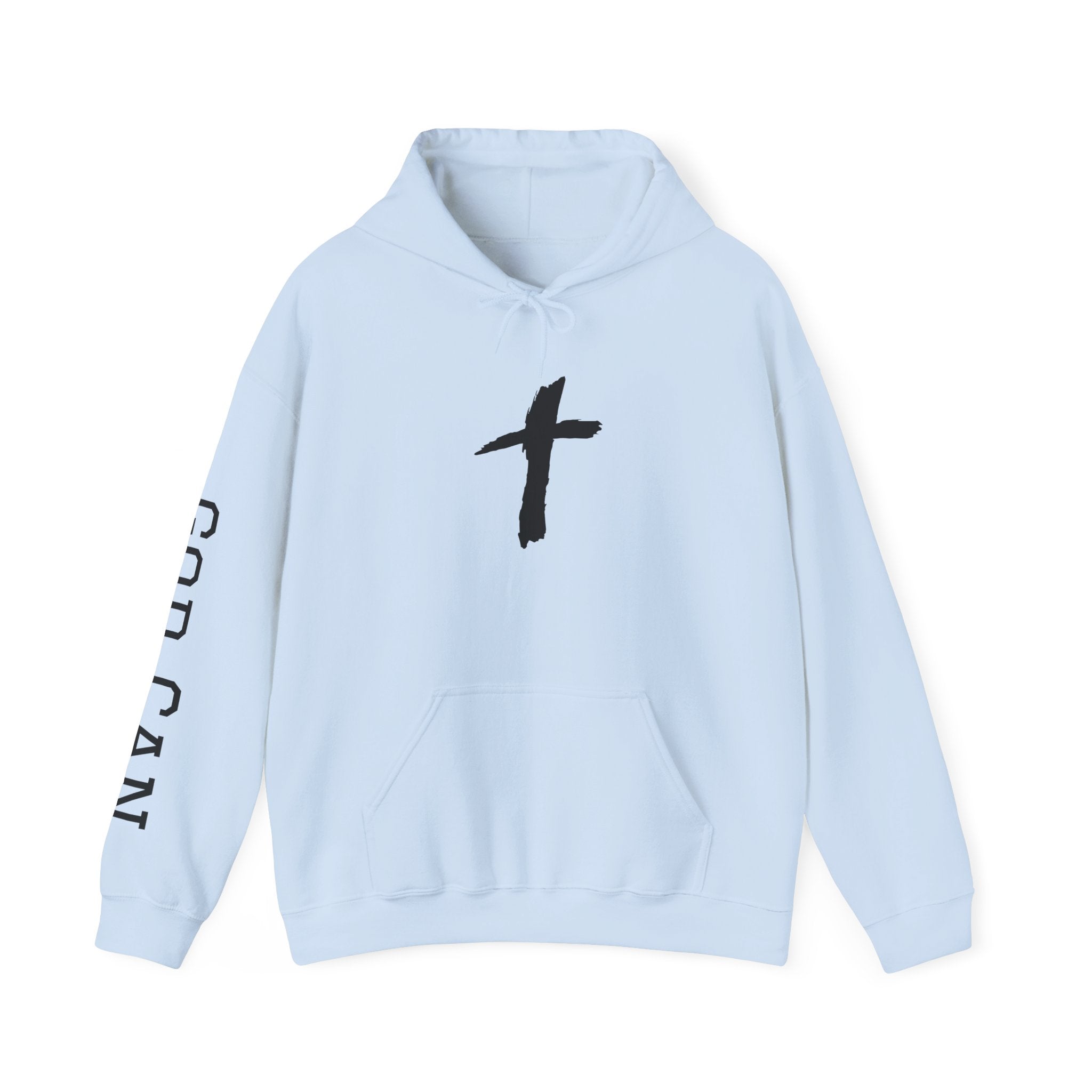Faith Cross Hoodie — "God Can" Inspirational Christian Pullover