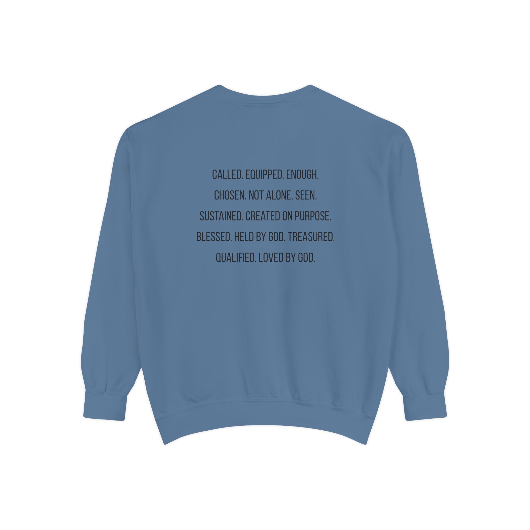 God Says I Am Sweatshirt — Inspirational Christian Message Pullover ("God Says I Am" with Back Scripture Affirmations)