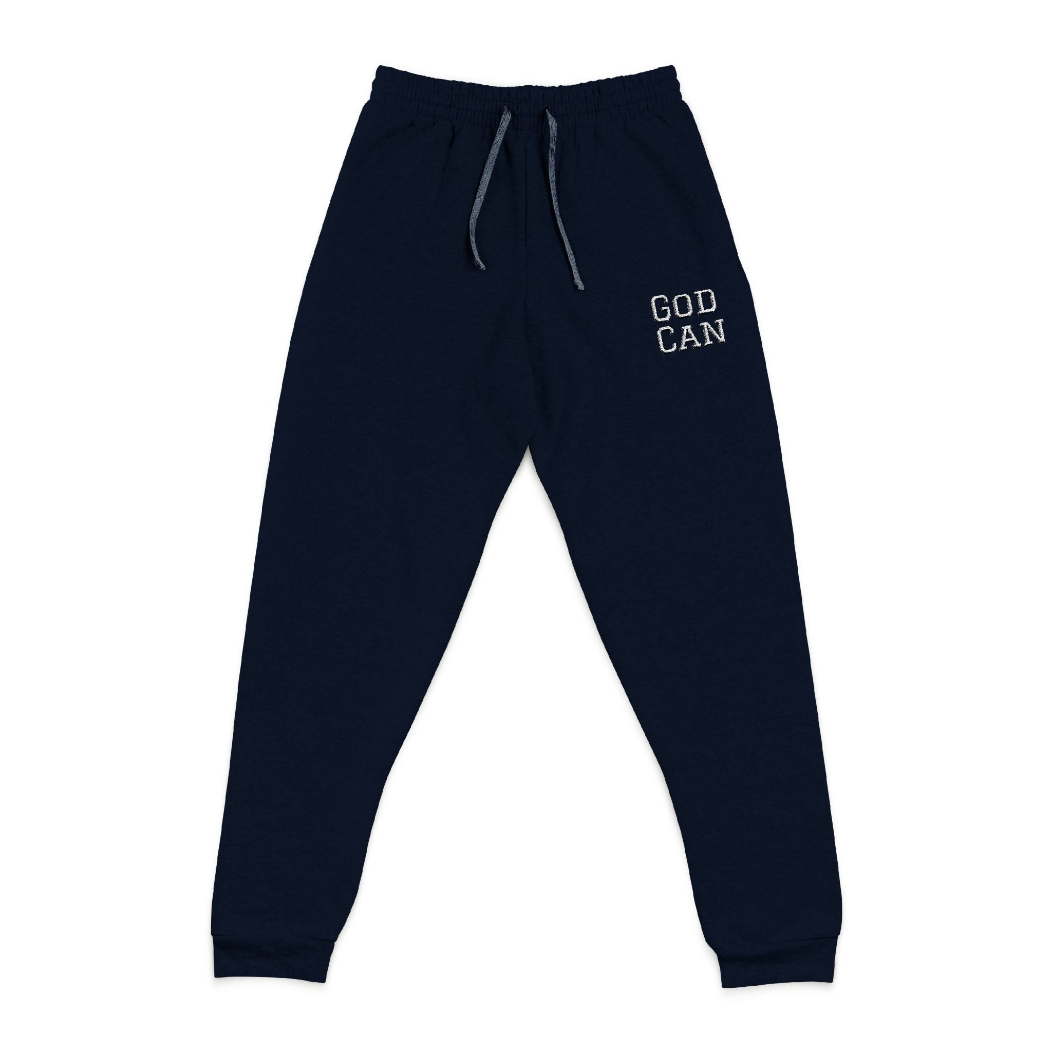 God Can Embroidered Joggers — Inspirational Comfort Sweatpants