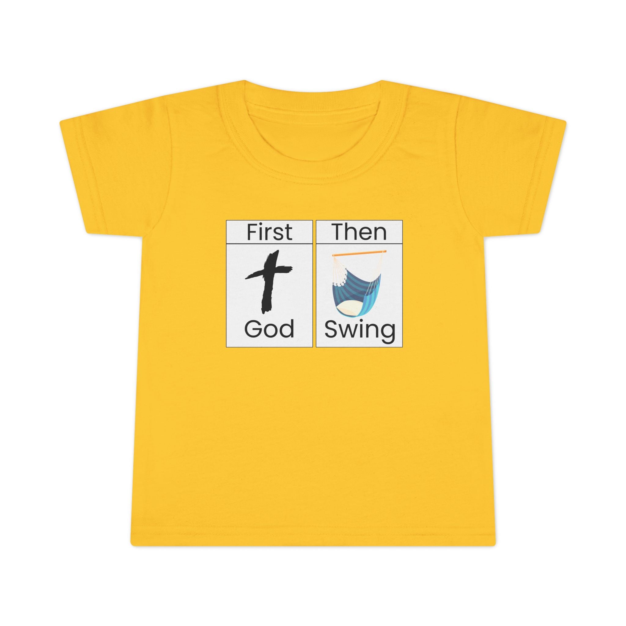 Toddler T-Shirt "First God Then Swing" - Christian Baby Tee