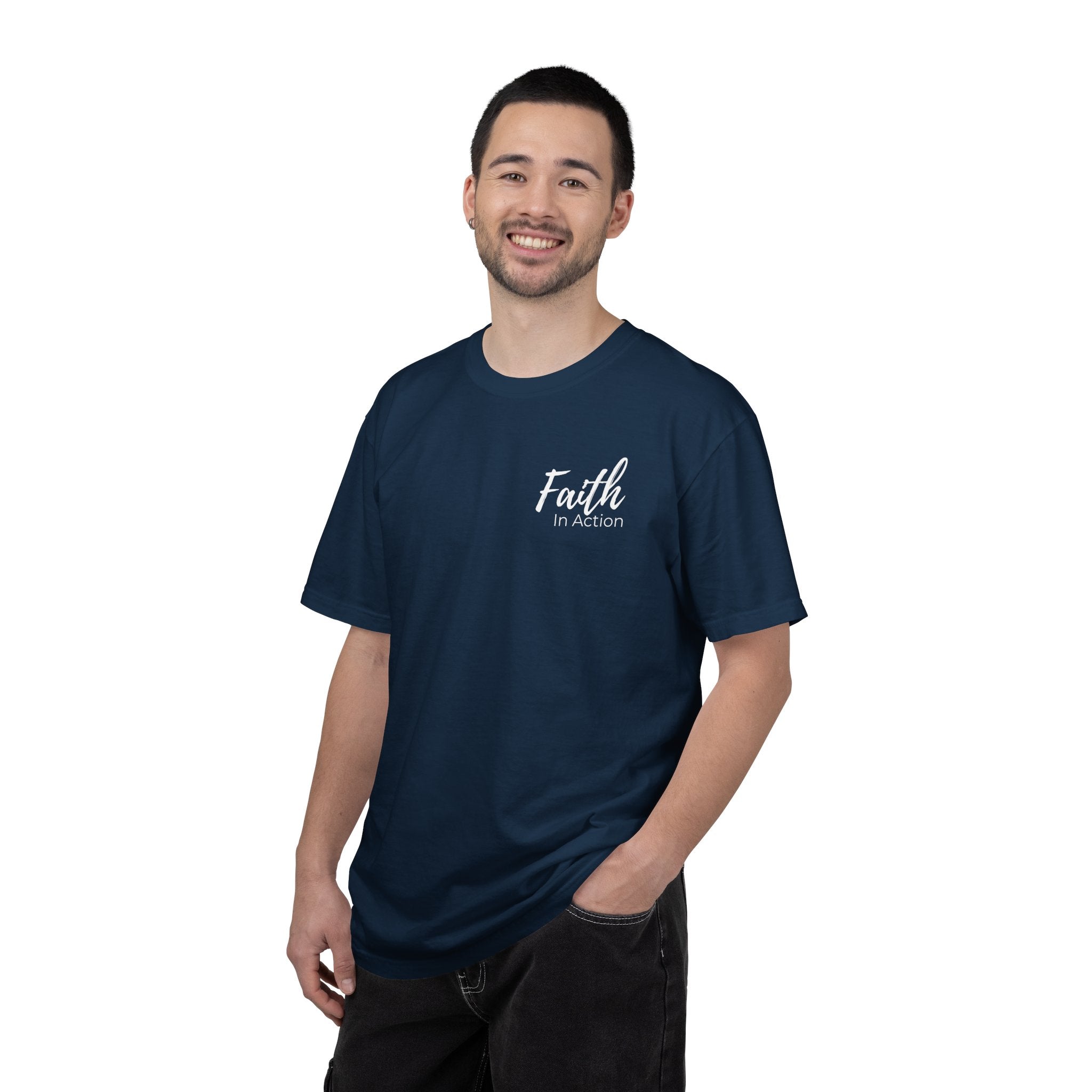 Faith in Action T-Shirt — "Discipleship Without Barriers" Christian Tee