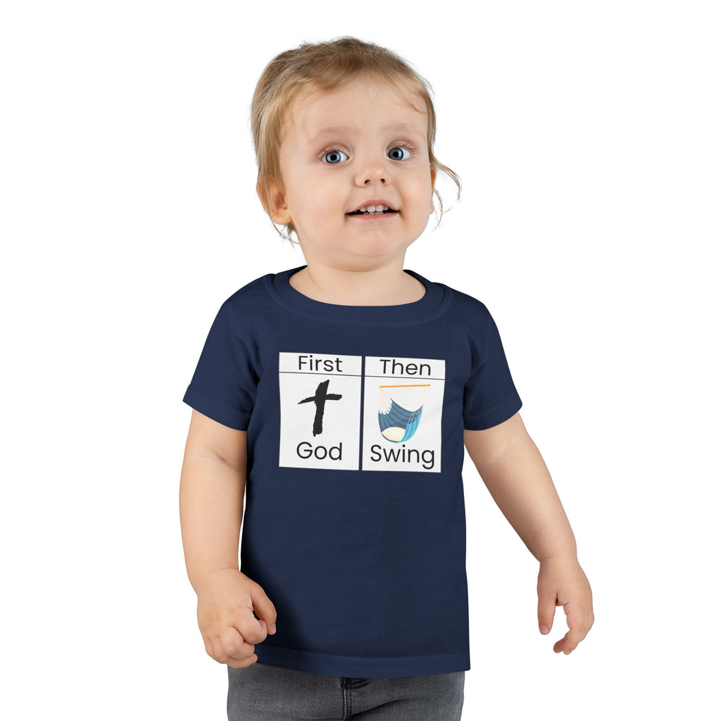 Toddler T-Shirt "First God Then Swing" - Christian Baby Tee