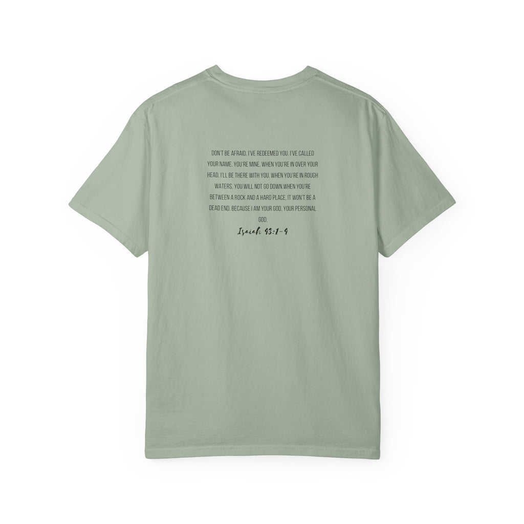 I Am His T-Shirt — Minimal Christian Scripture Tee (Isaiah 41:10 Back)