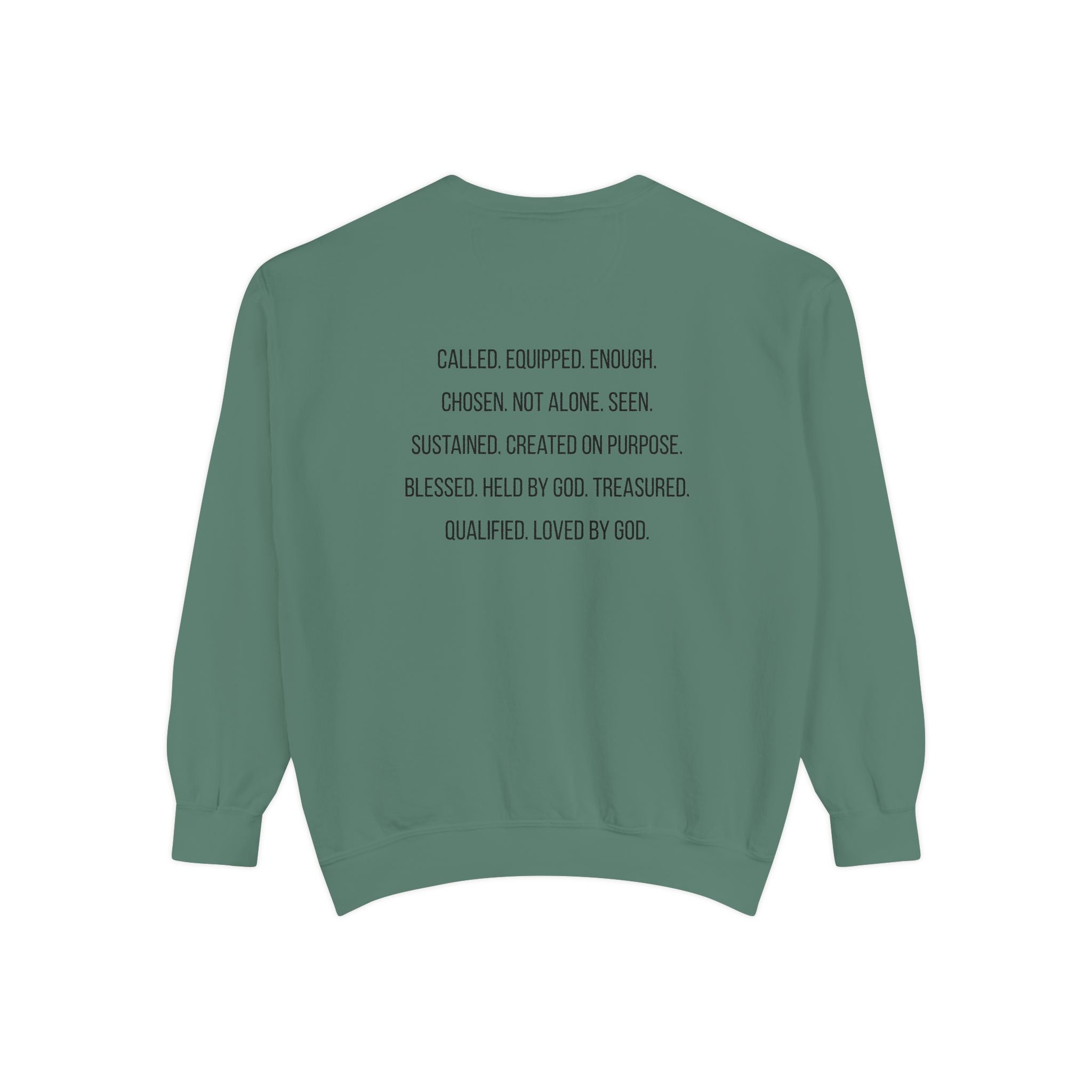 God Says I Am Sweatshirt — Inspirational Christian Message Pullover ("God Says I Am" with Back Scripture Affirmations)