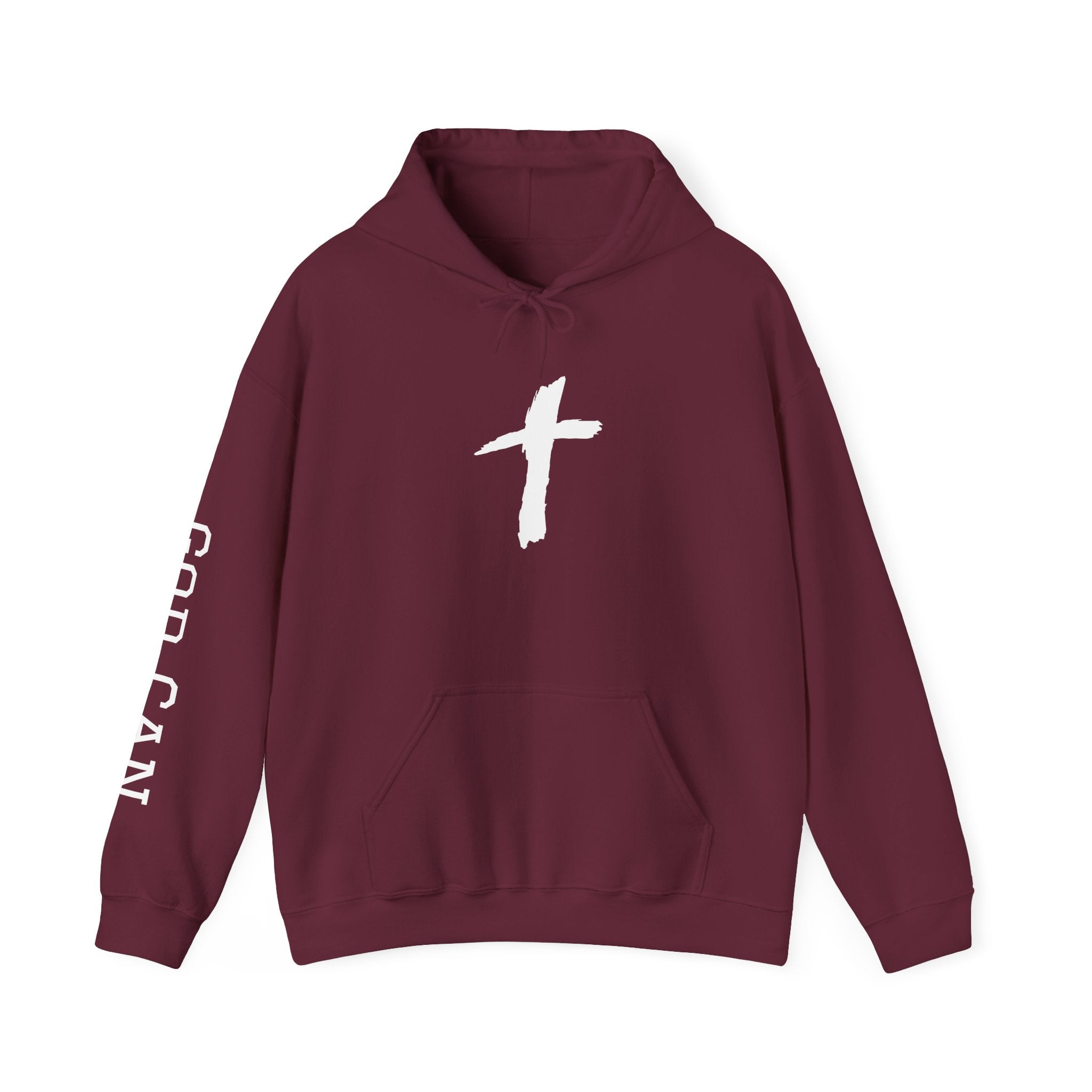 Faith Cross Hoodie — "God Can" Inspirational Christian Pullover