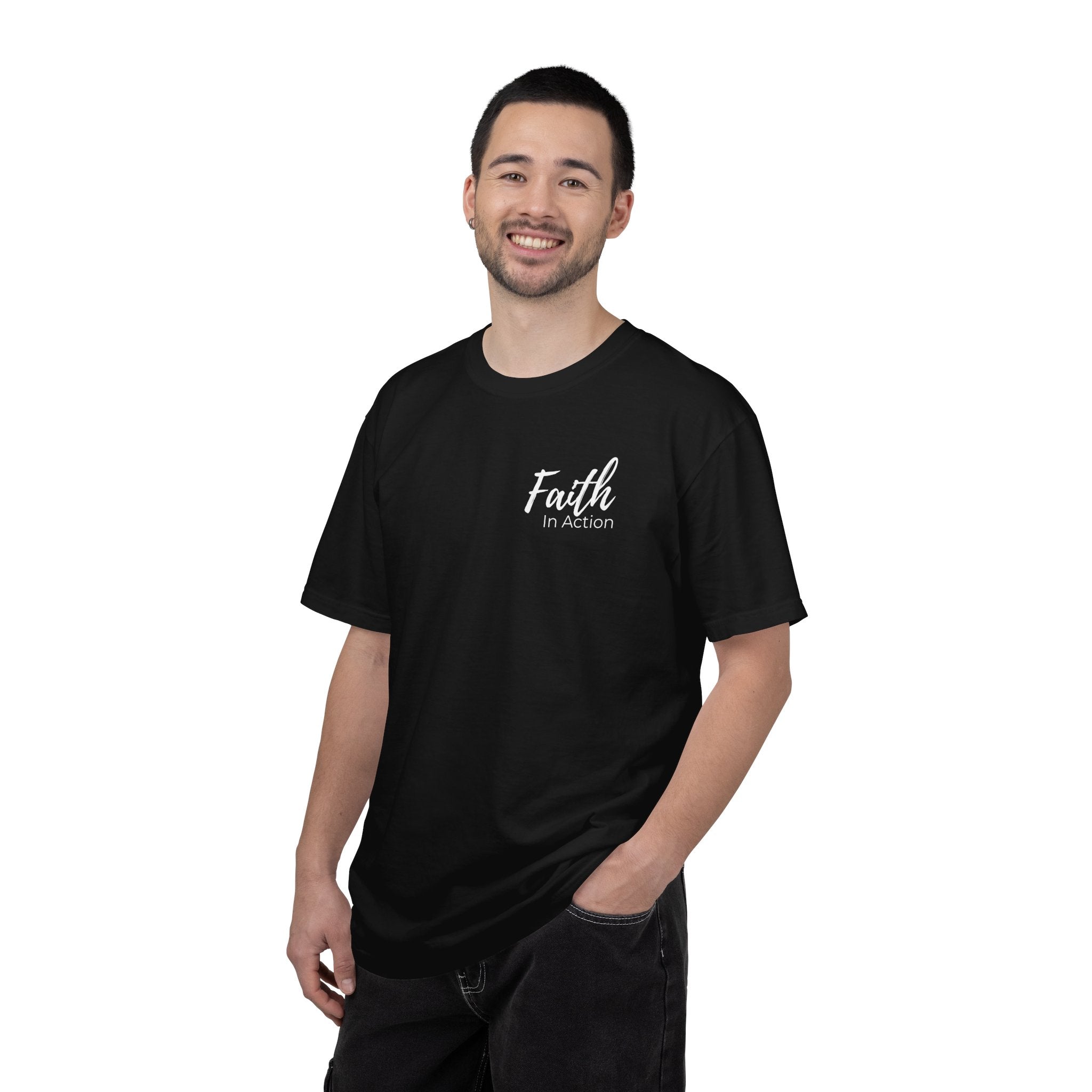 Faith in Action T-Shirt — "Discipleship Without Barriers" Christian Tee