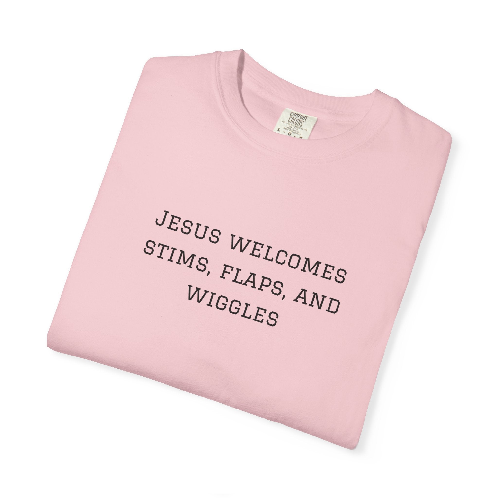 T‑Shirt — "Jesus Welcomes Stims, Flaps, and Wiggles" Graphic Tee
