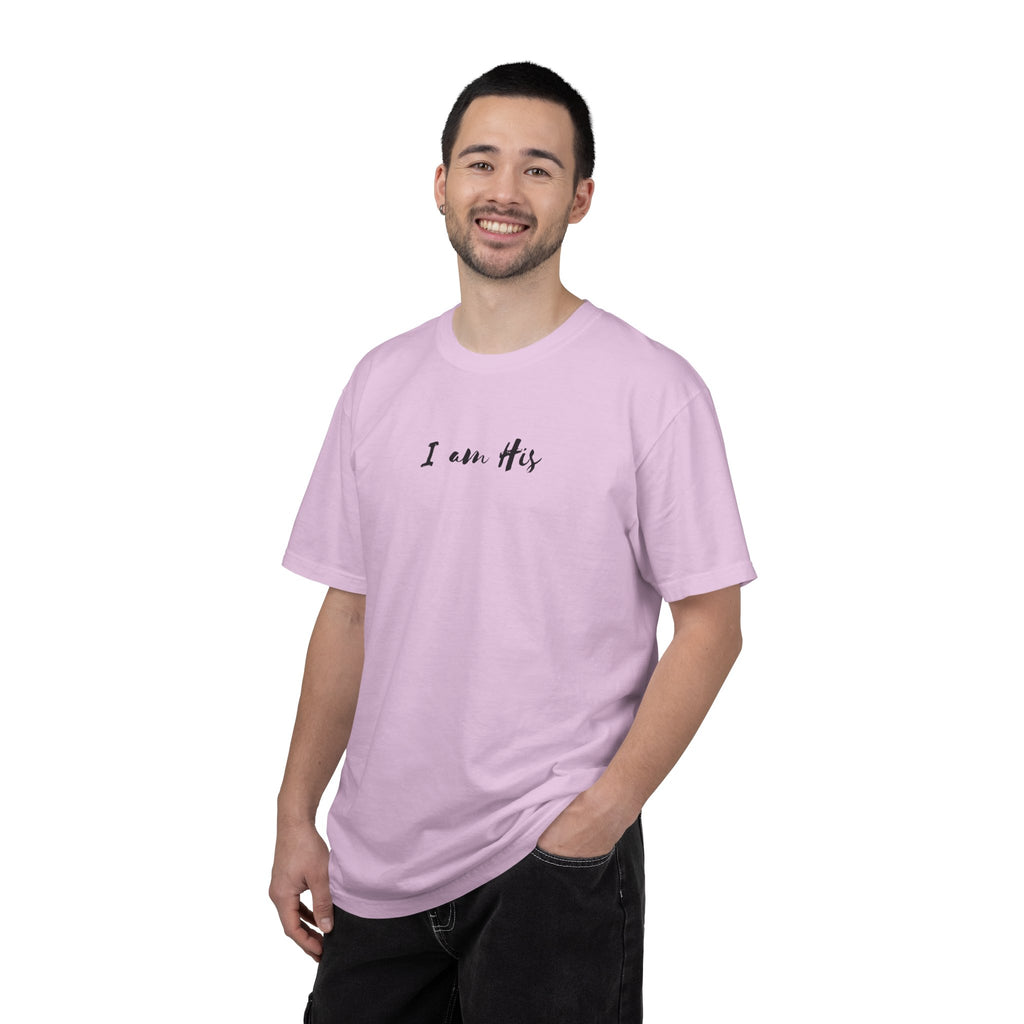I Am His T-Shirt — Minimal Christian Scripture Tee (Isaiah 41:10 Back)