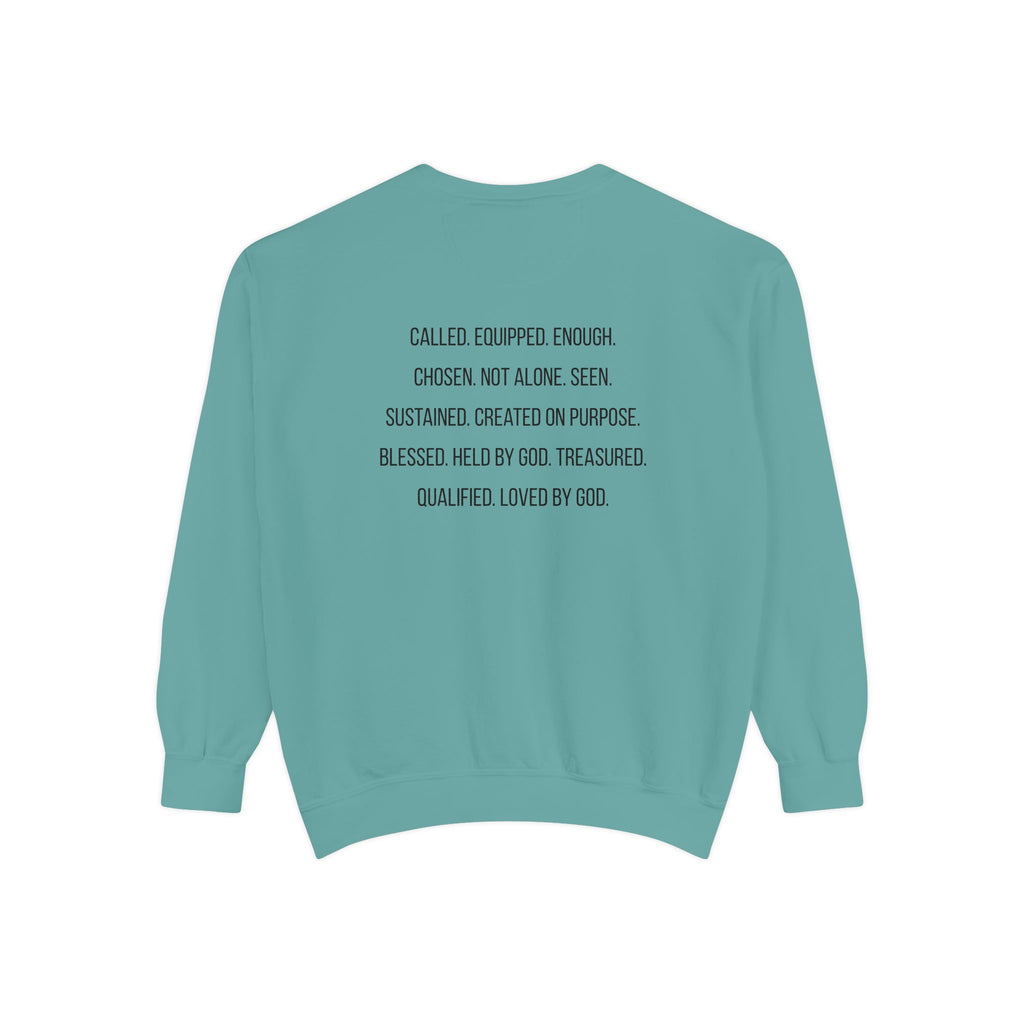 God Says I Am Sweatshirt — Inspirational Christian Message Pullover ("God Says I Am" with Back Scripture Affirmations)