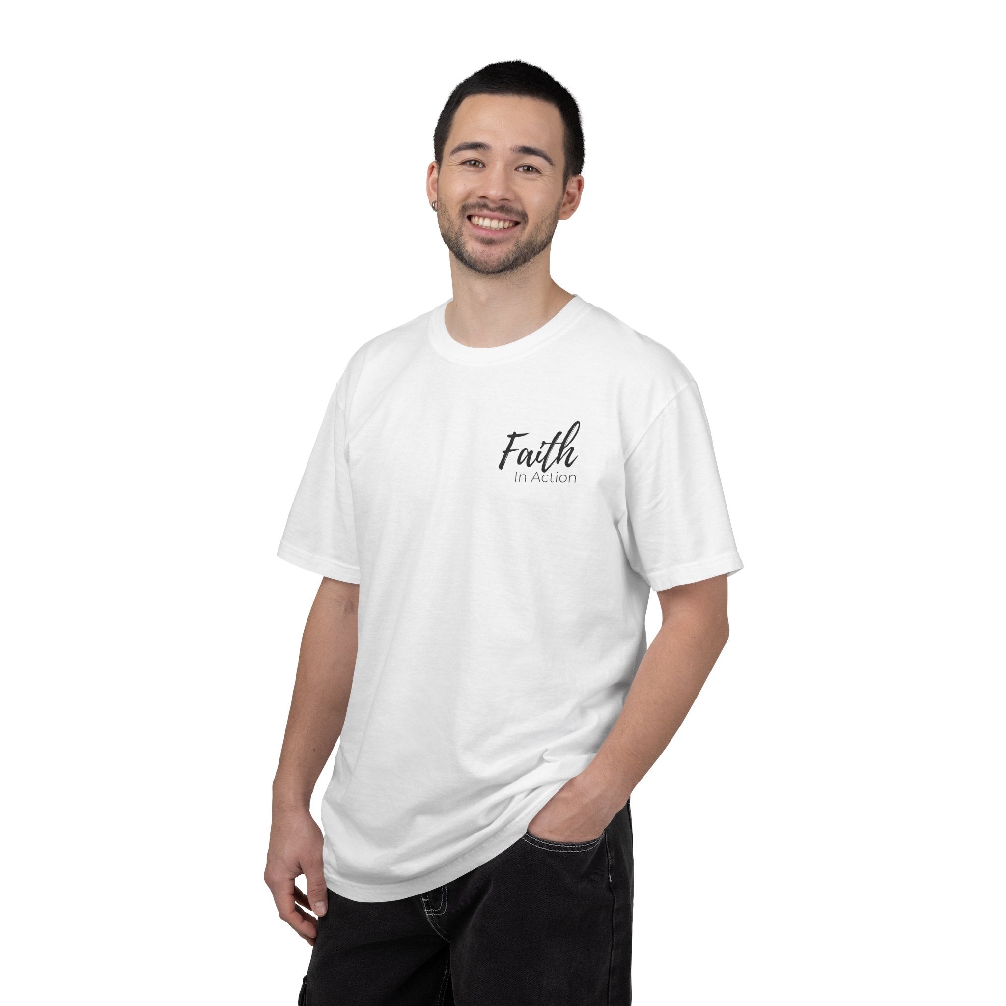 Faith in Action T-Shirt — "Discipleship Without Barriers" Christian Tee