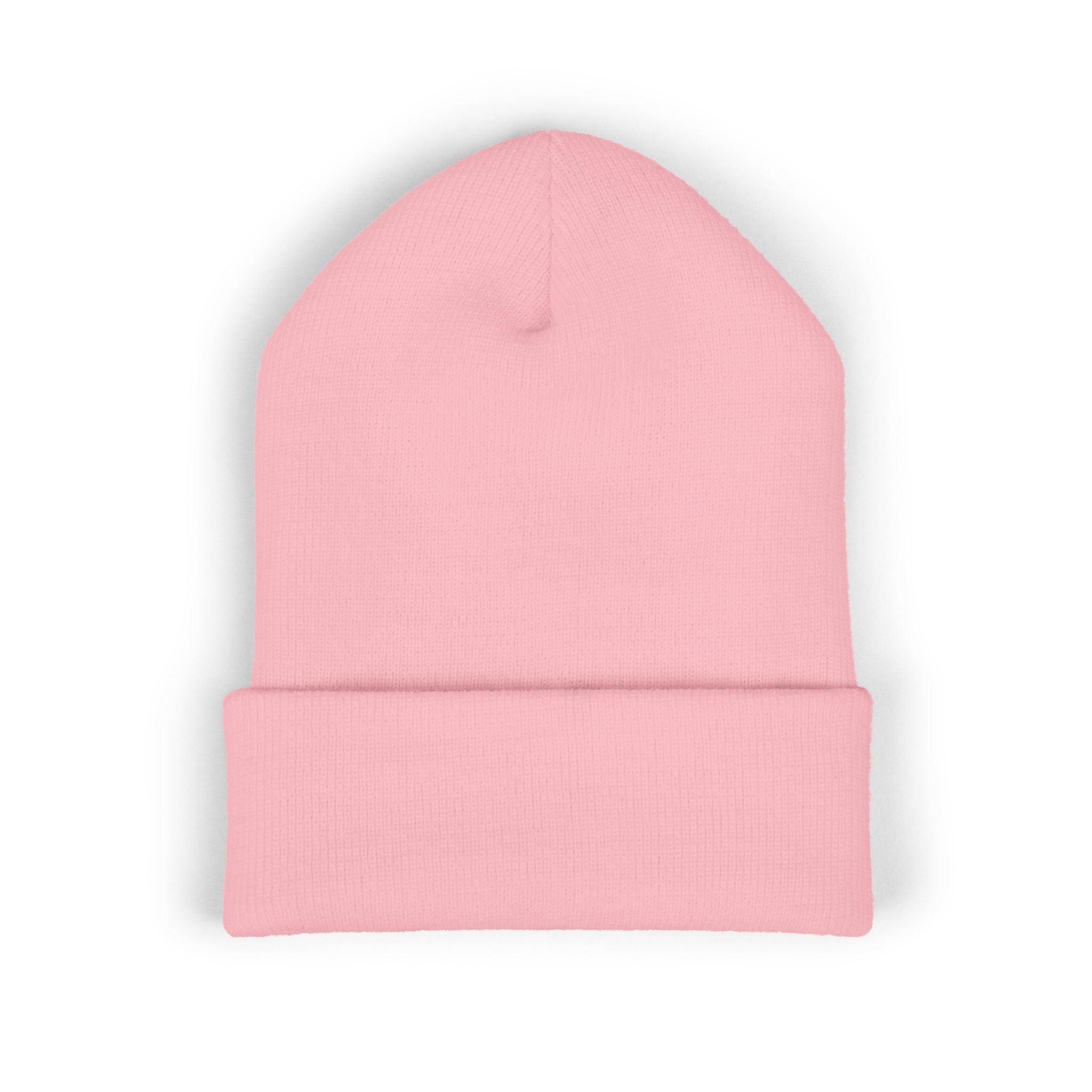 Embroidered Cuffed Beanie — Minimal Speech Bubble Design