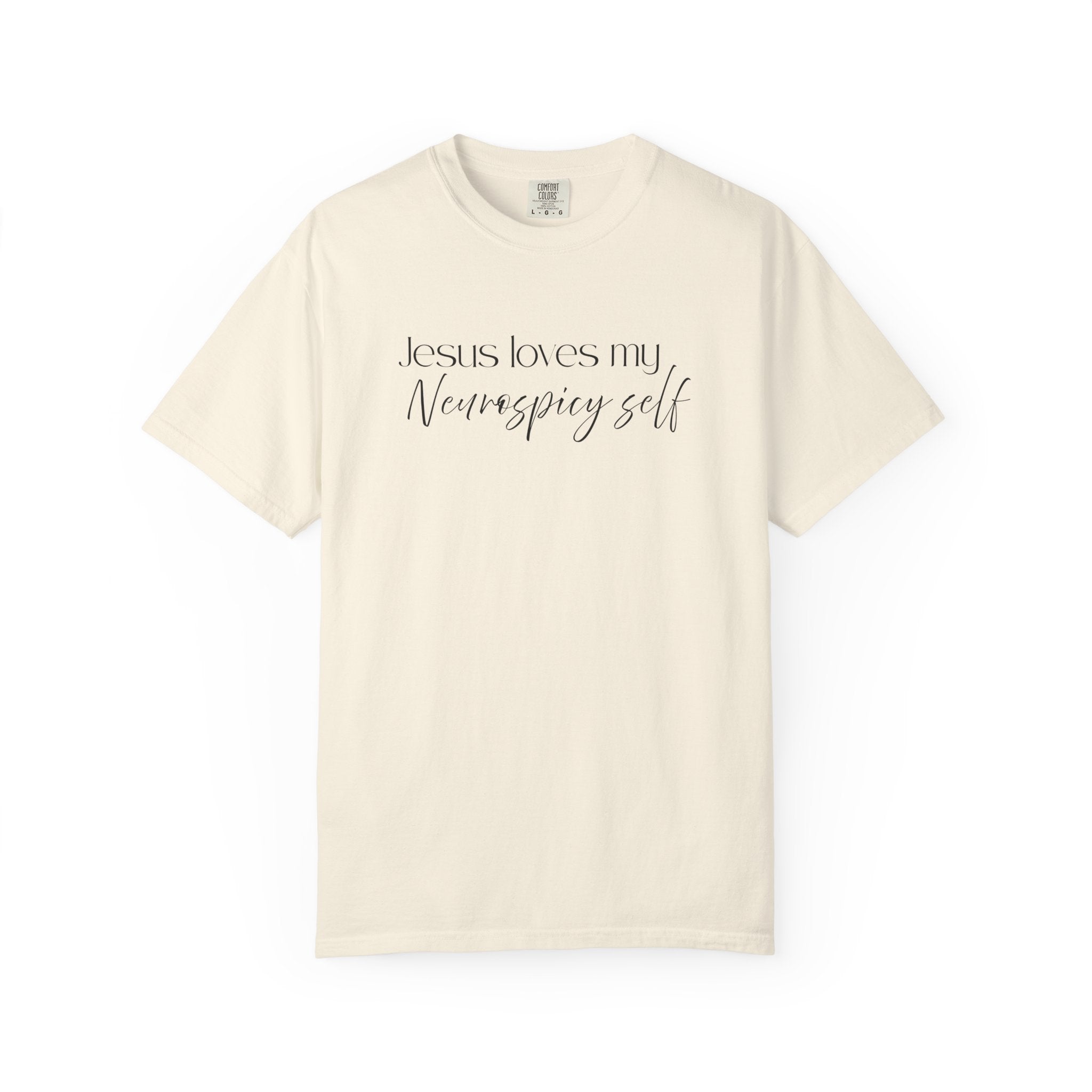 Faith T-Shirt — "Jesus Loves My Neurospicy Self" Christian Graphic Tee